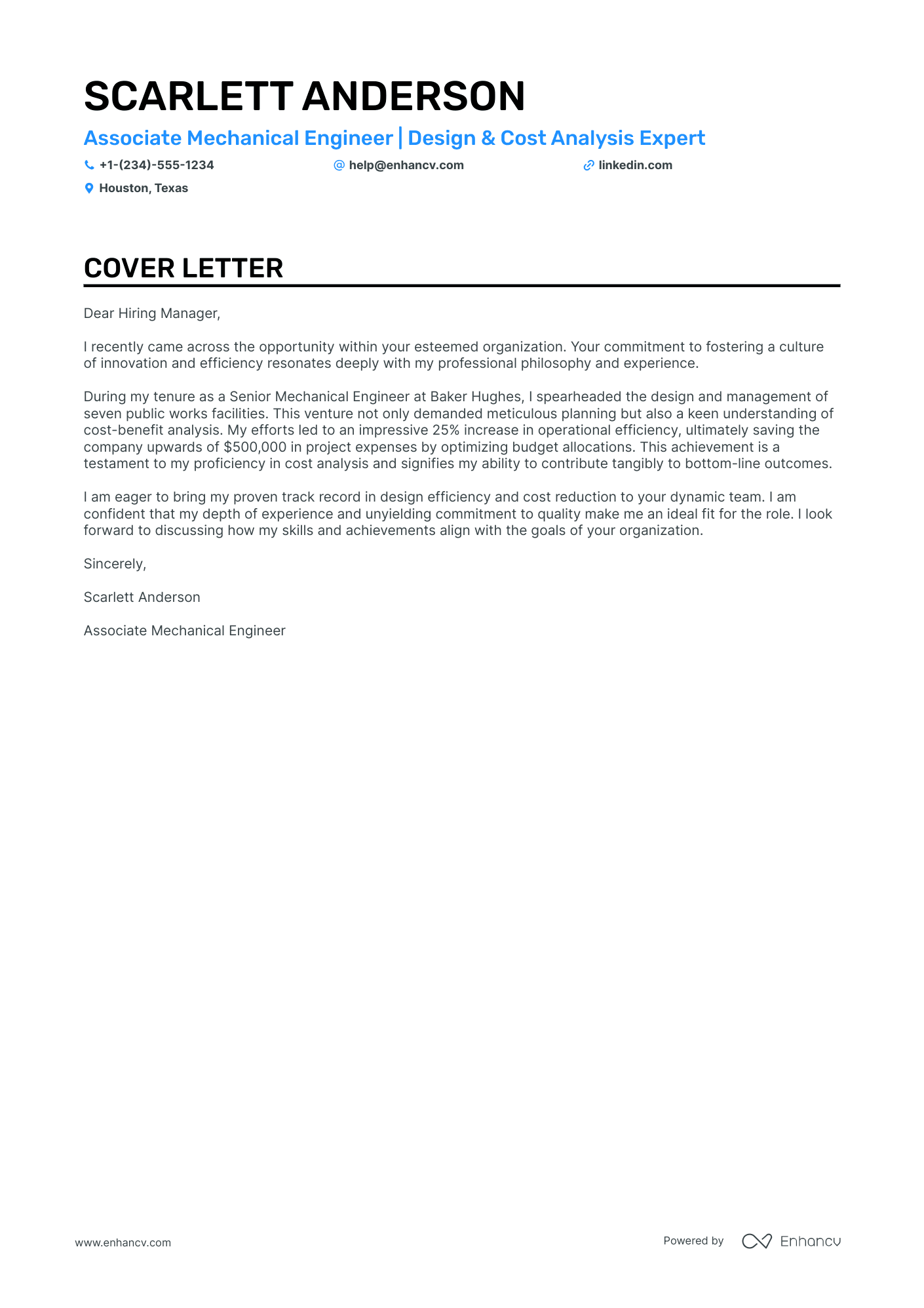 Associate Mechanical Engineer Resume Example