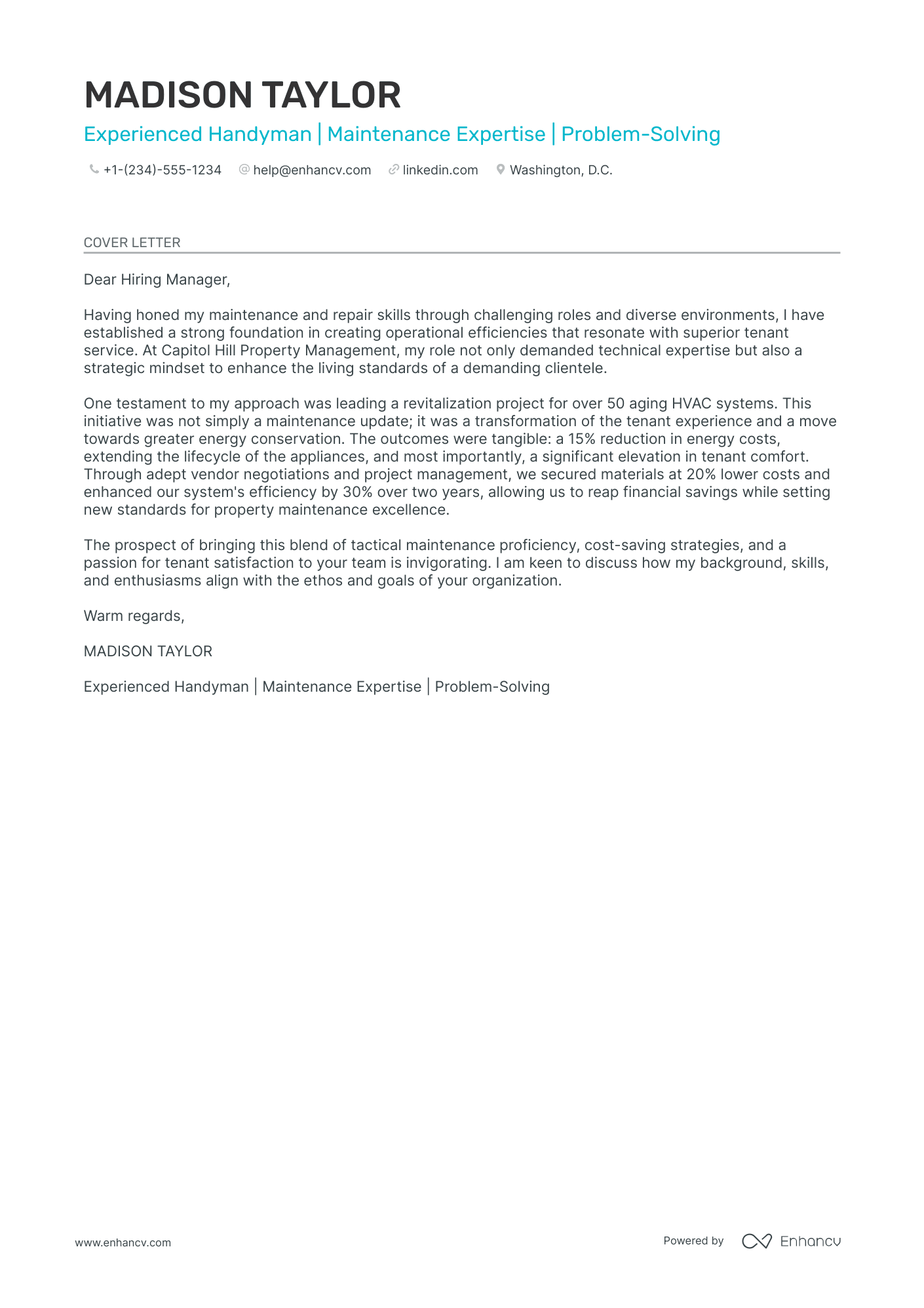 Handyman Resume Example