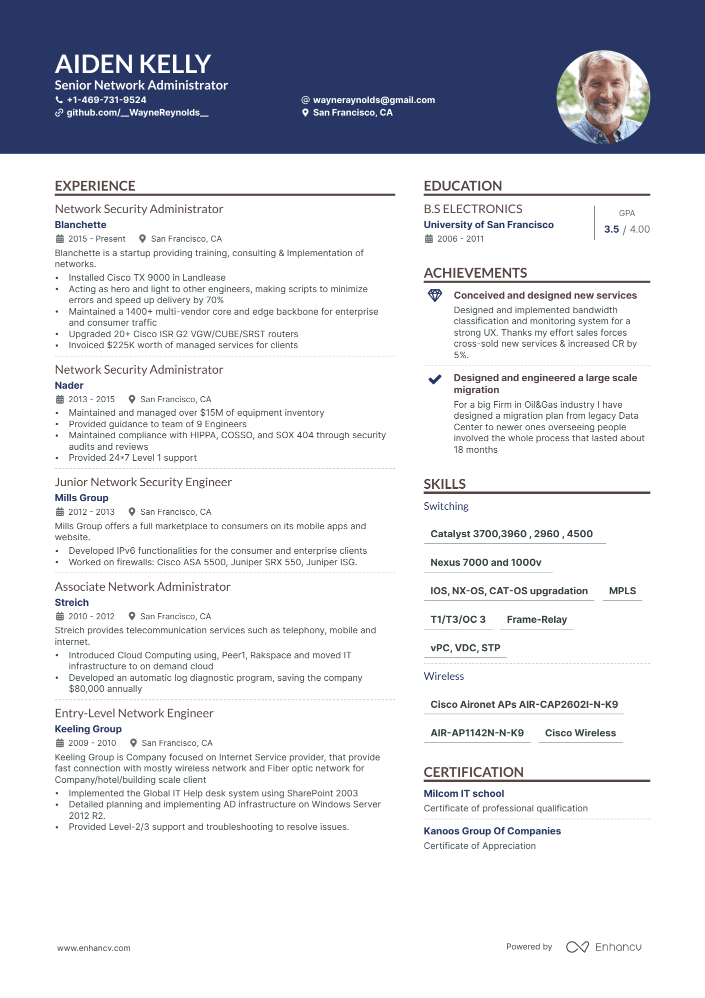 Network Administrator Resume Example