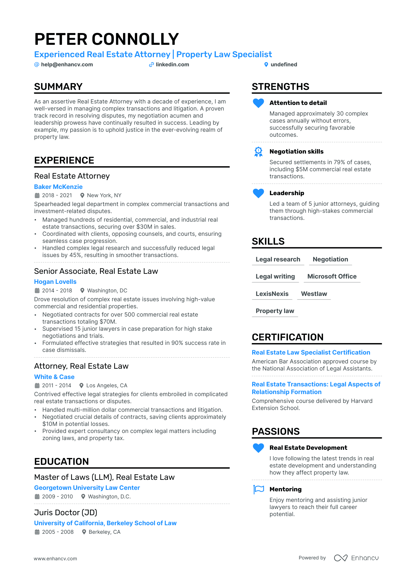 Real Estate Attorney Resume Example