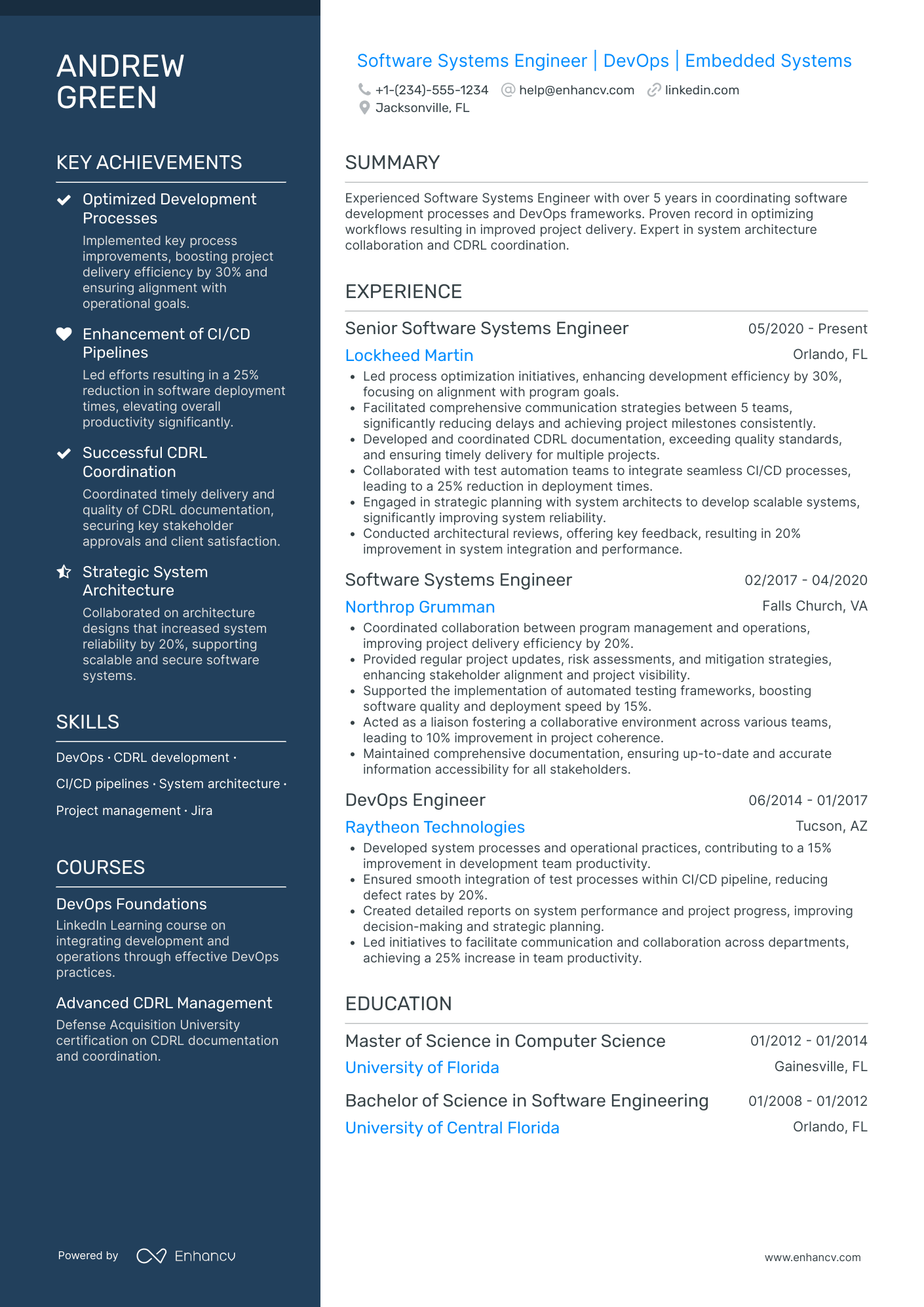 Systems Software Engineer Resume Example