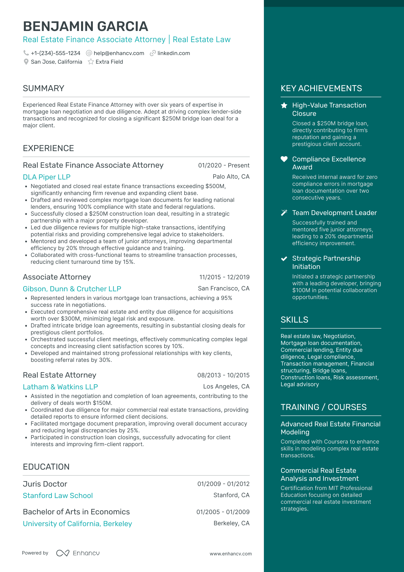 Real Estate Transaction Attorney Resume Example