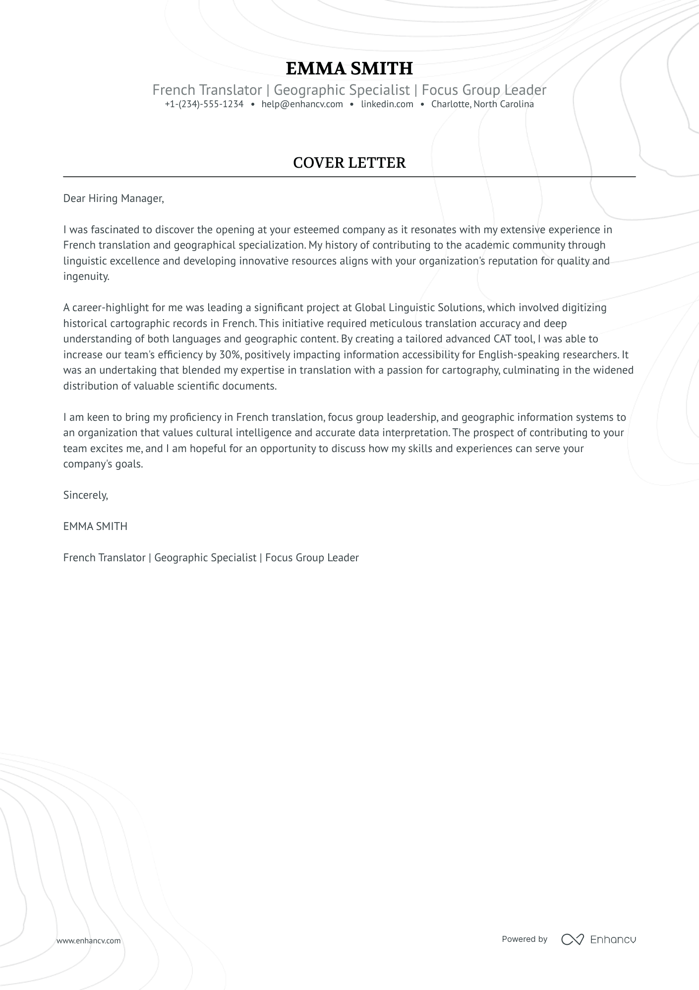 French Translator Resume Example