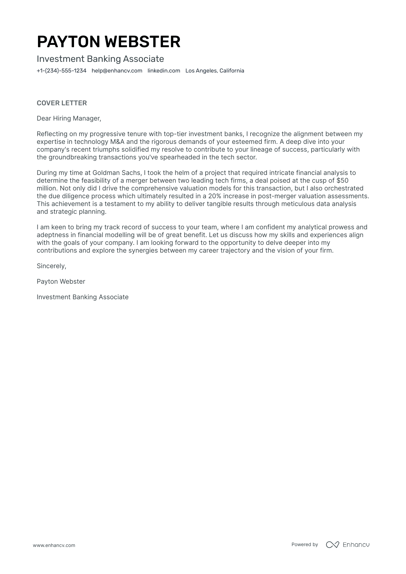 Investment Banking Associate Resume Example