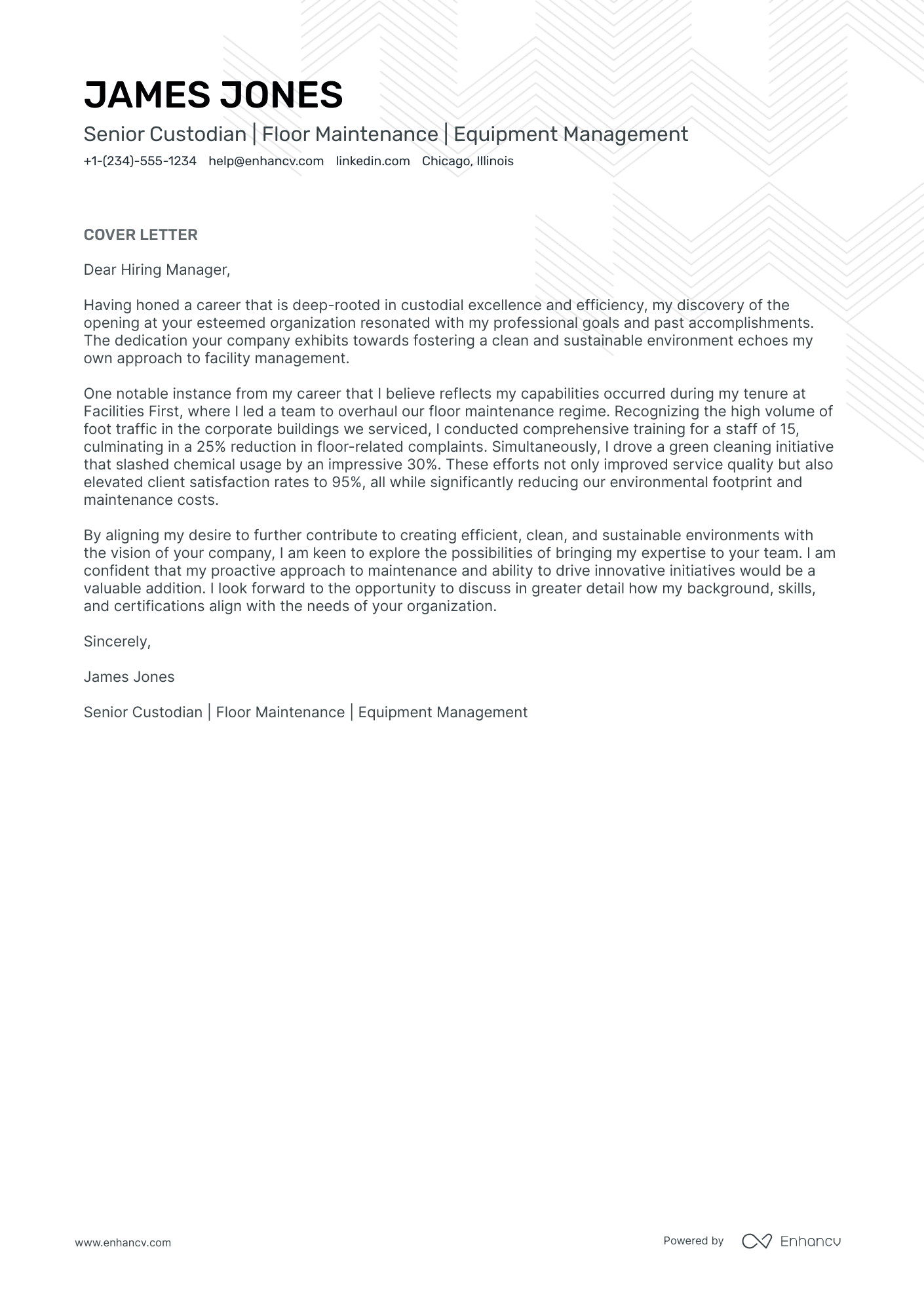 Custodian Resume Example