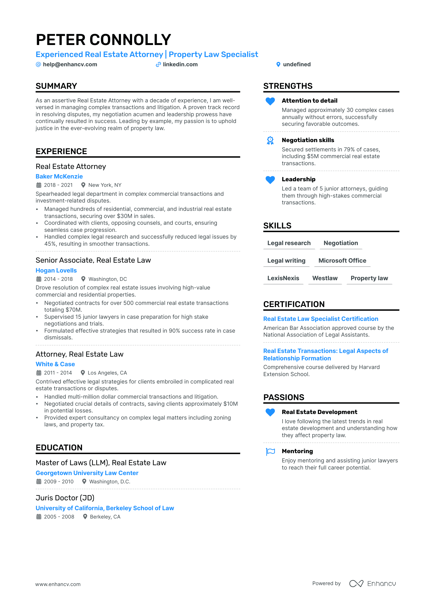Real Estate Attorney Resume Example