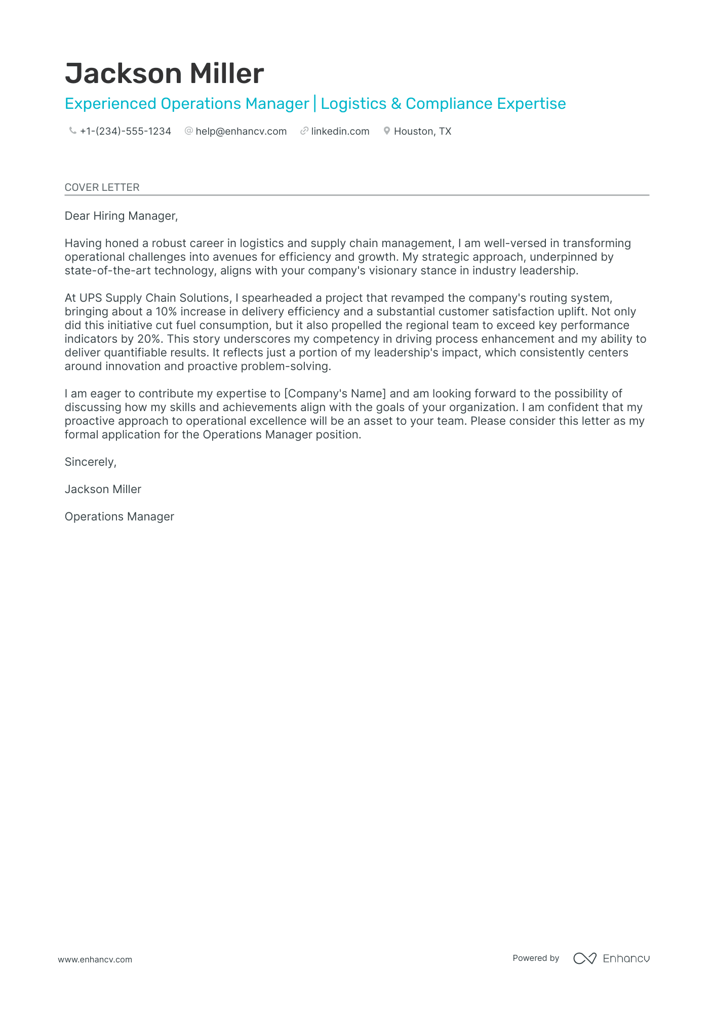 Fedex Operations Manager Resume Example