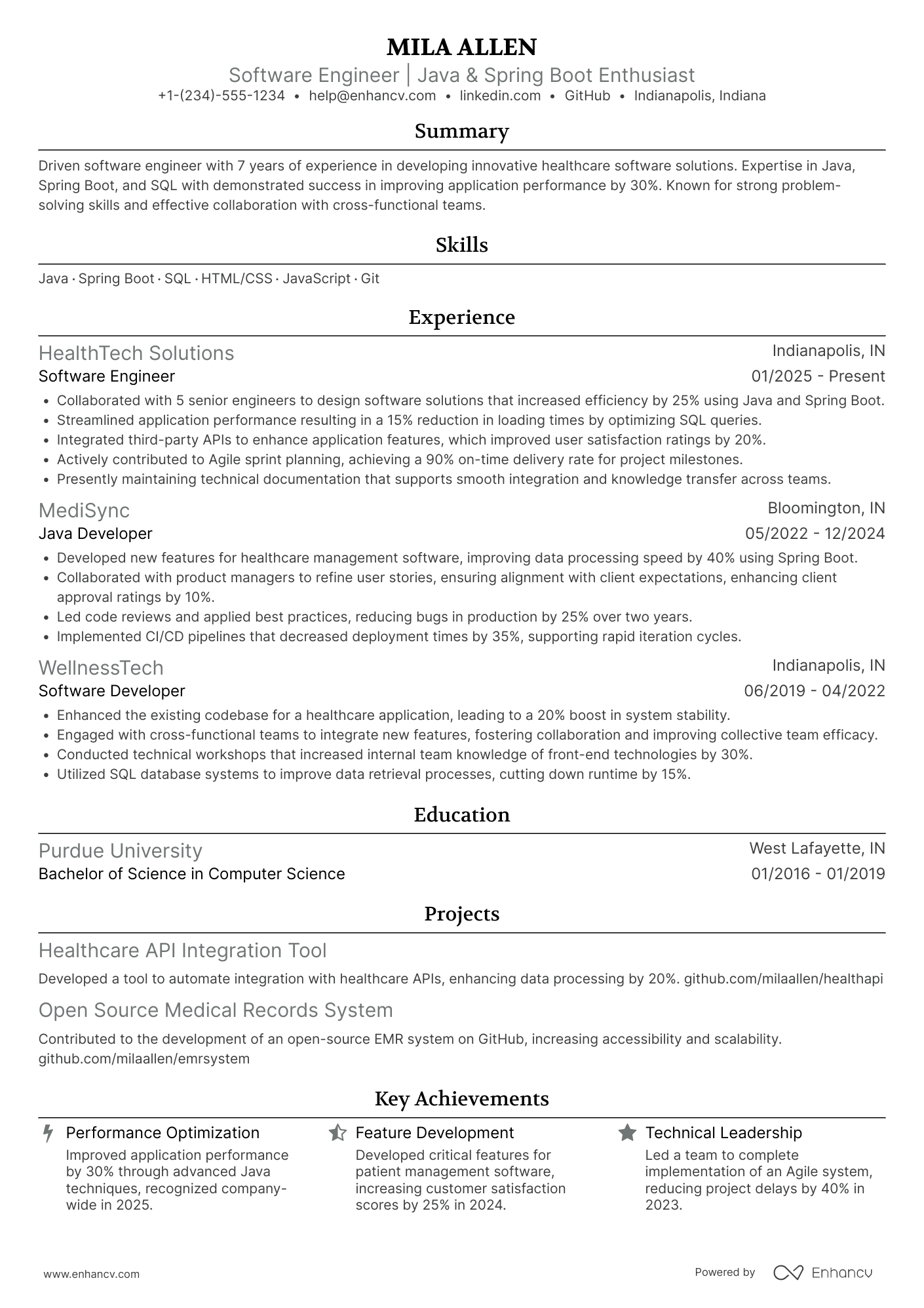 Associate Software Engineer Resume Example