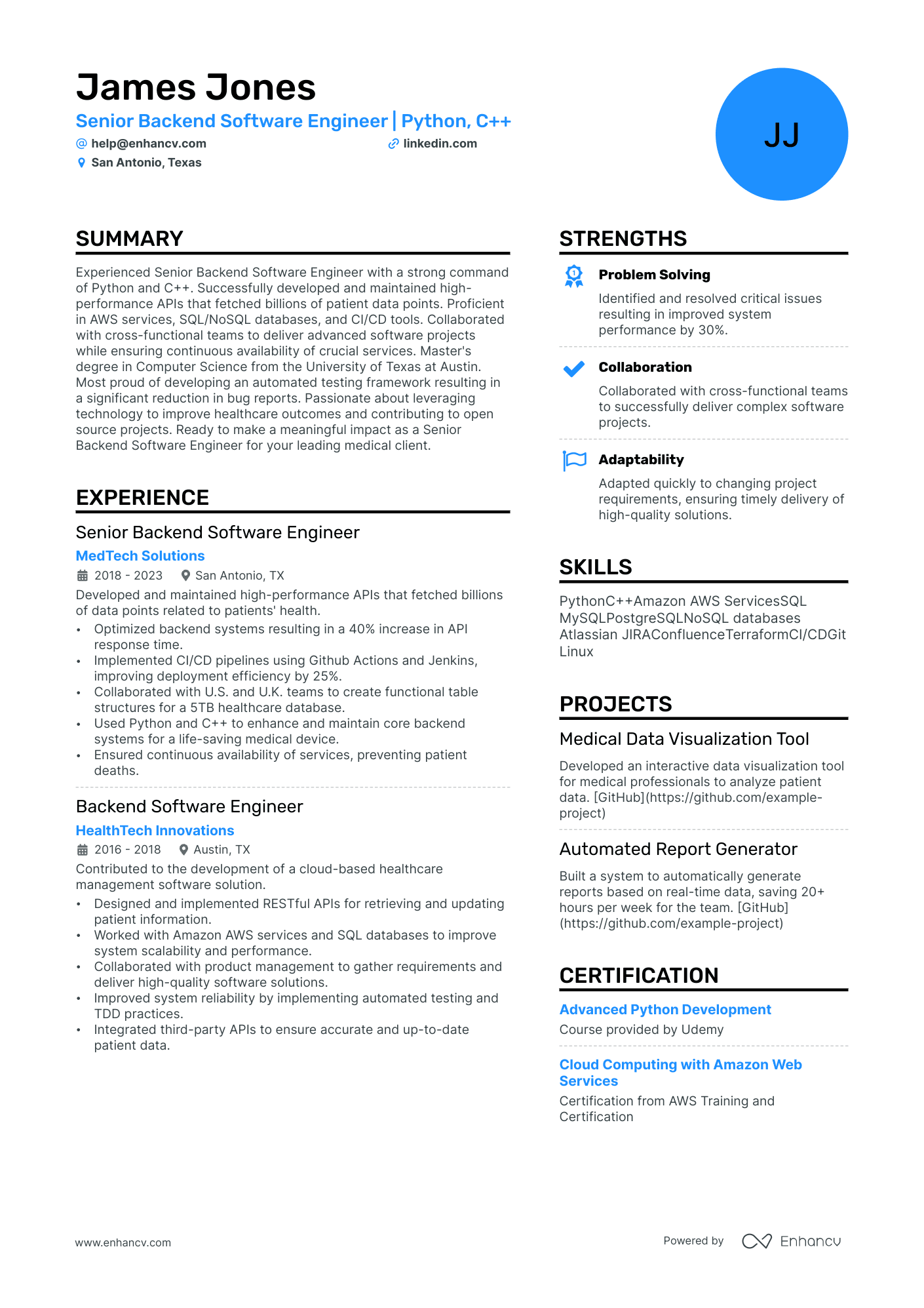 Lead Data Engineer Resume Example