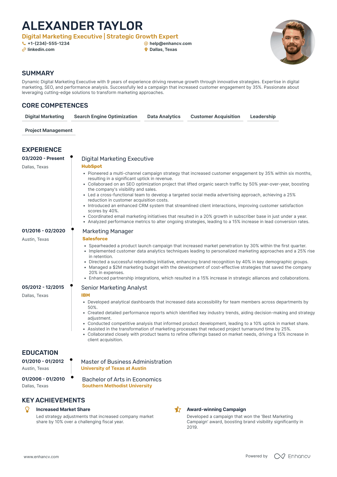 Chief Networking Officer in Financial Services Resume Example