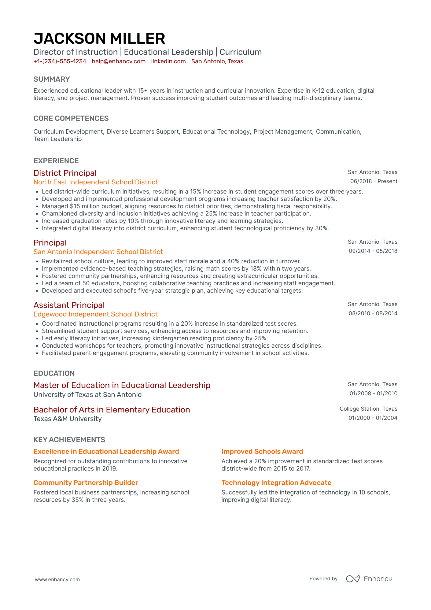 Chief Learning Officer in Retail Resume Example