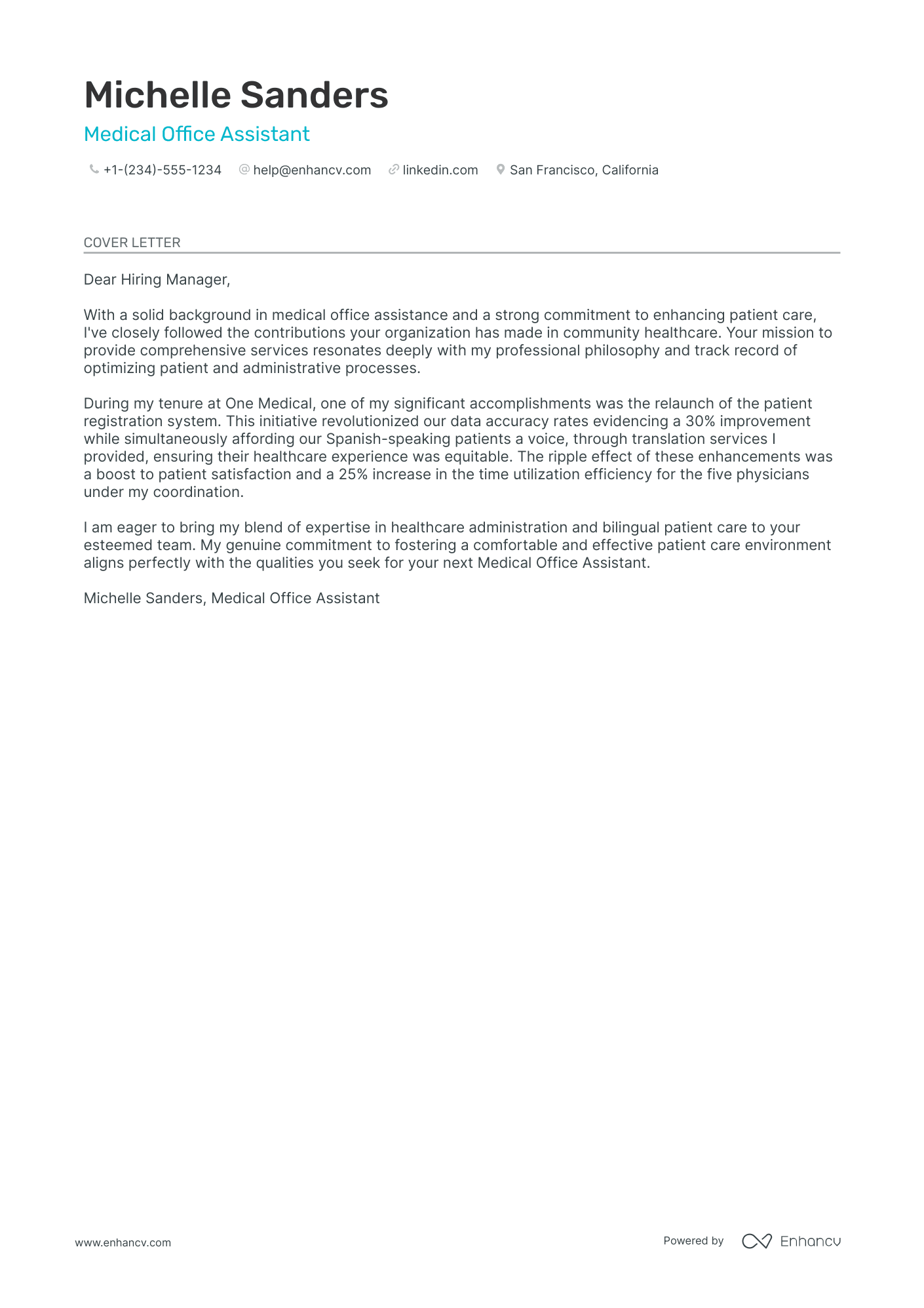 Medical Office Assistant Resume Example
