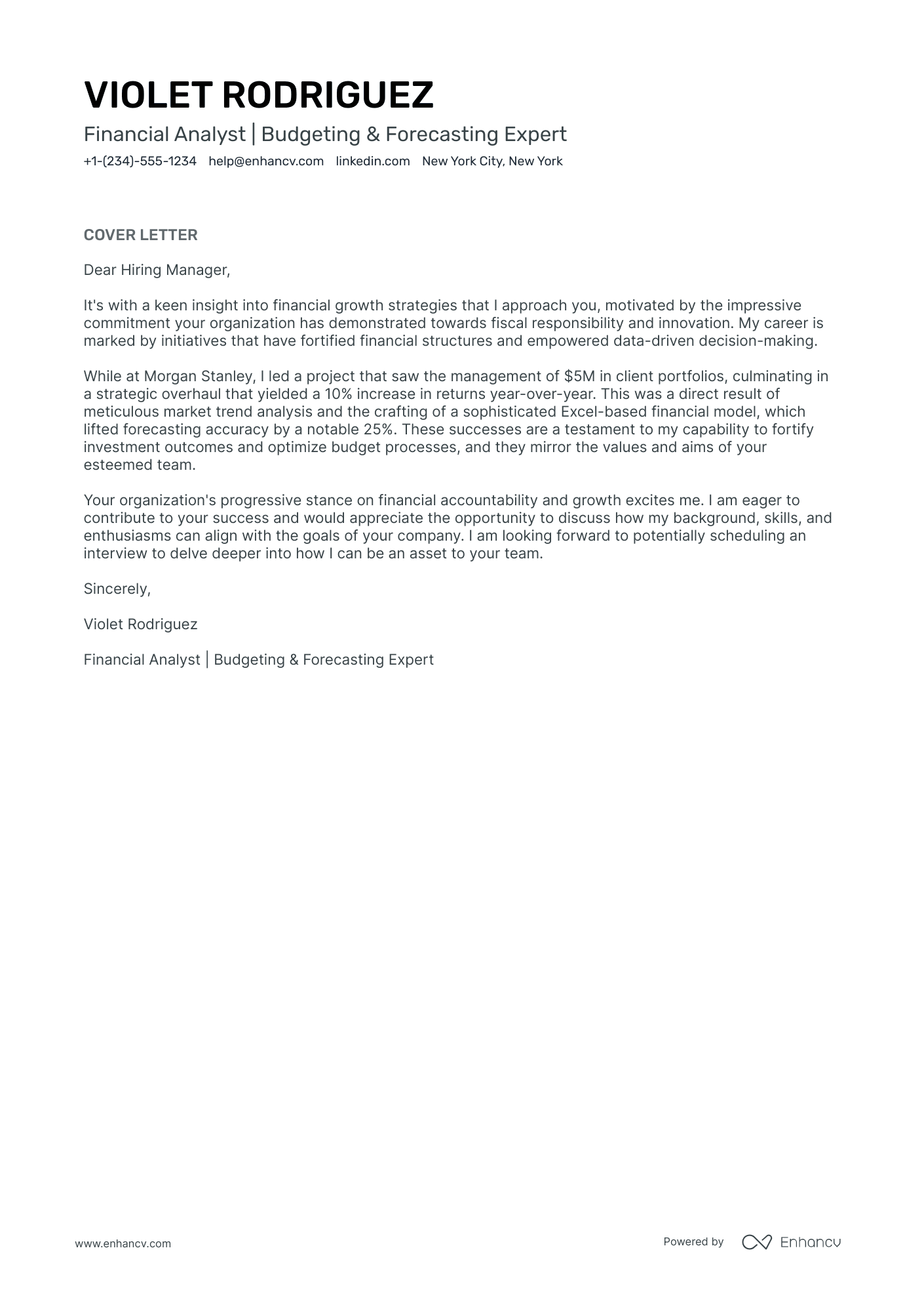 Junior Financial Analyst Resume Example