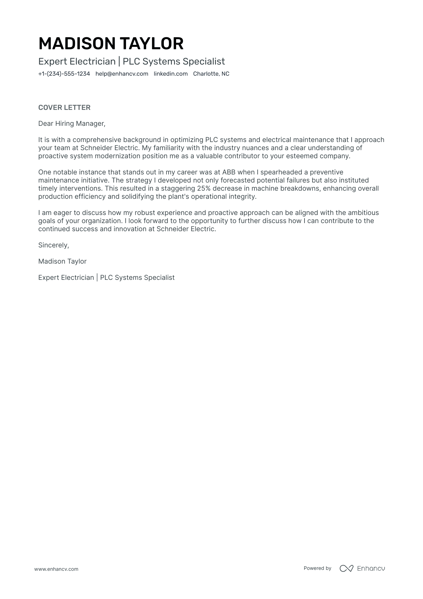 Electrical Automation Engineer Resume Example