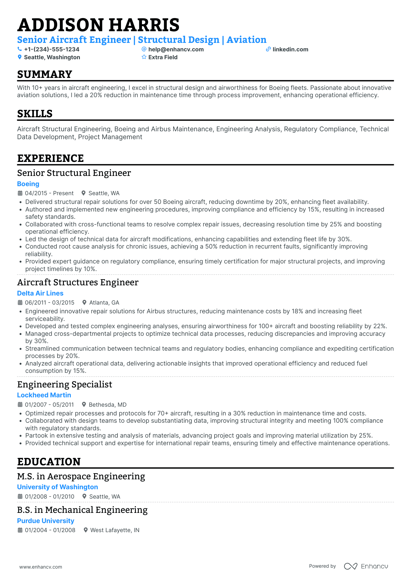 Senior Computer Engineer Resume Example