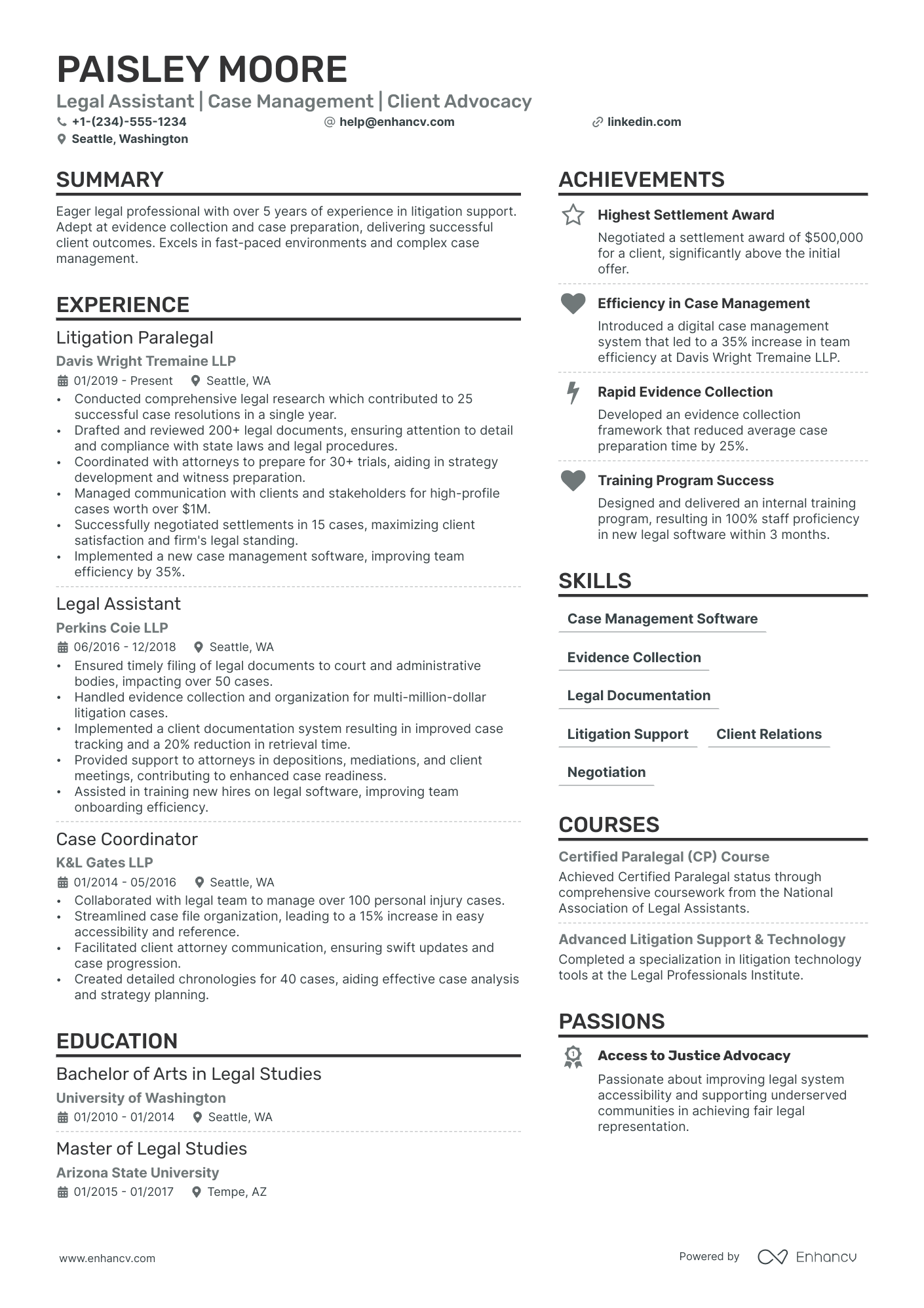 Case Manager Resume Example