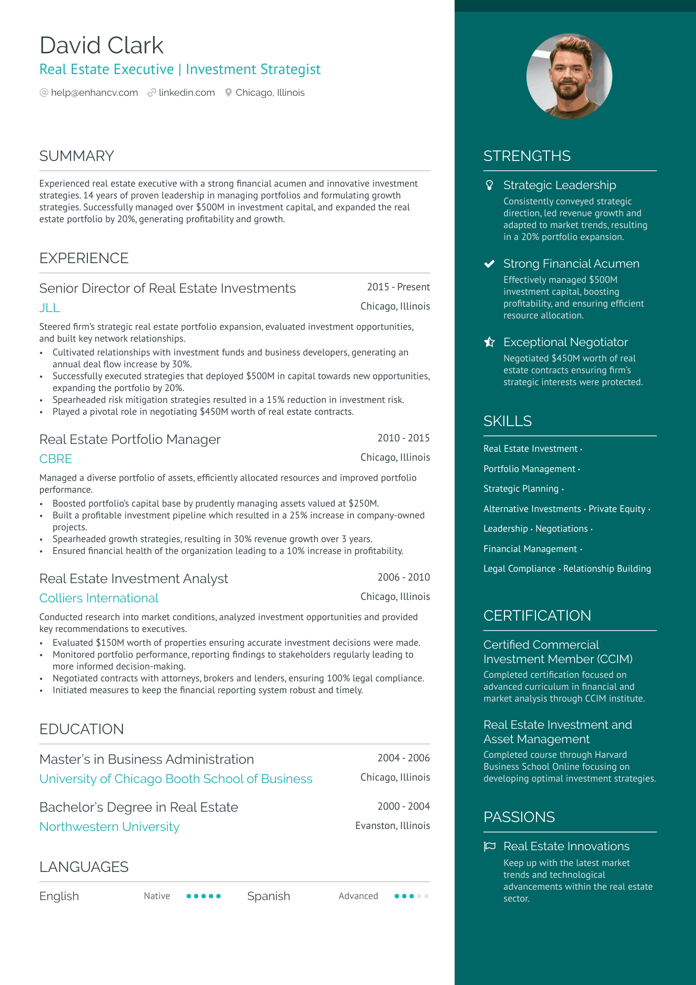 Real Estate CEO Resume Example