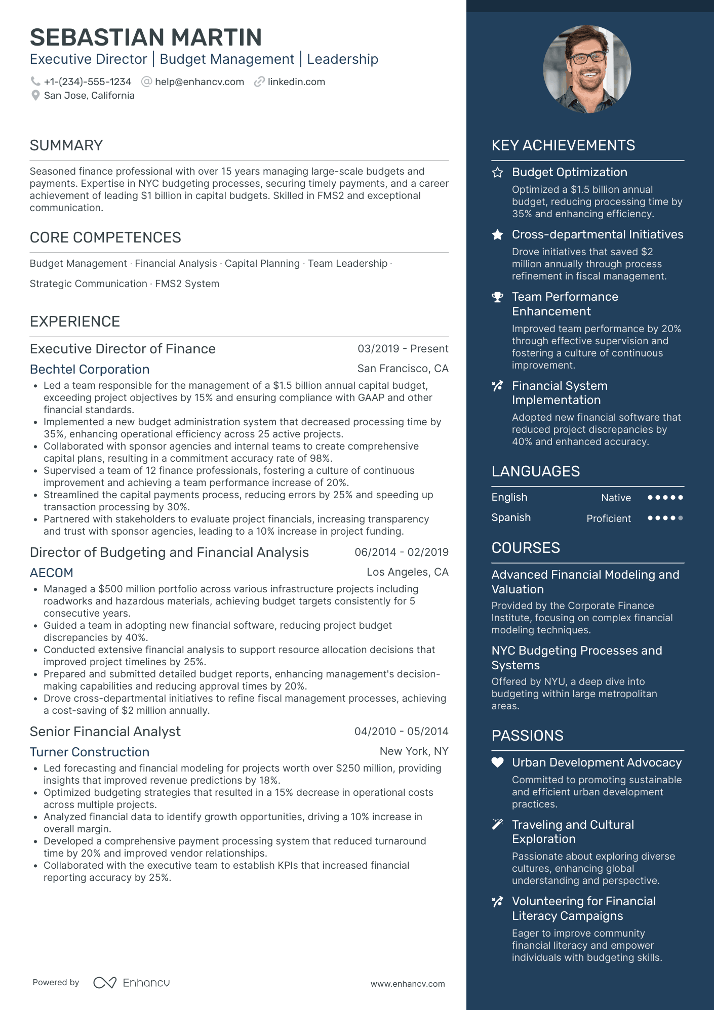 Chief Executive Officer in Construction and Infrastructure Resume Example