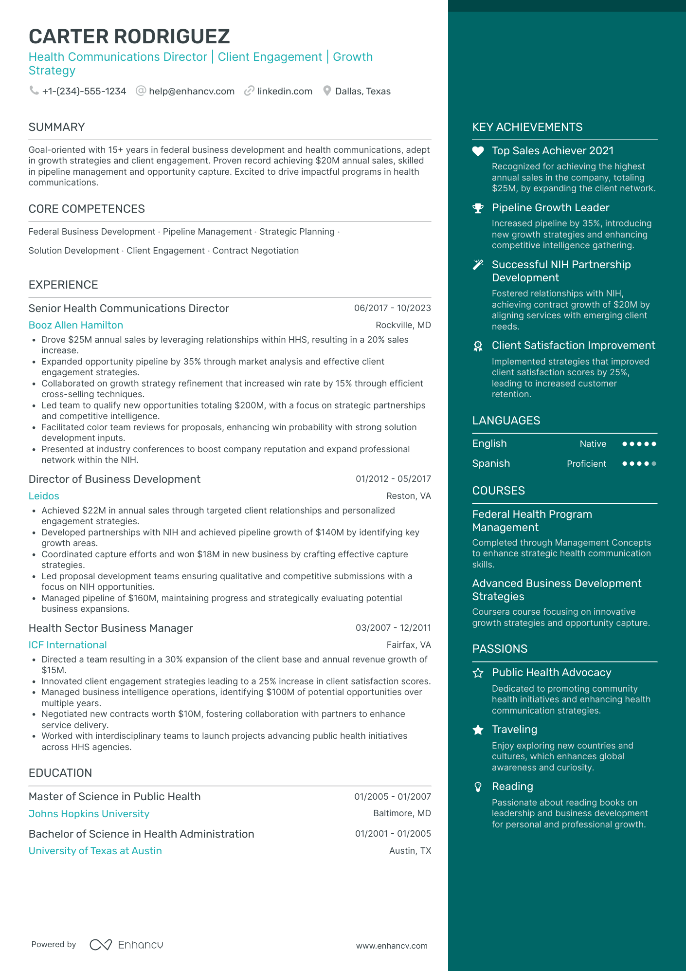 Chief Communications Officer in Healthcare Resume Example
