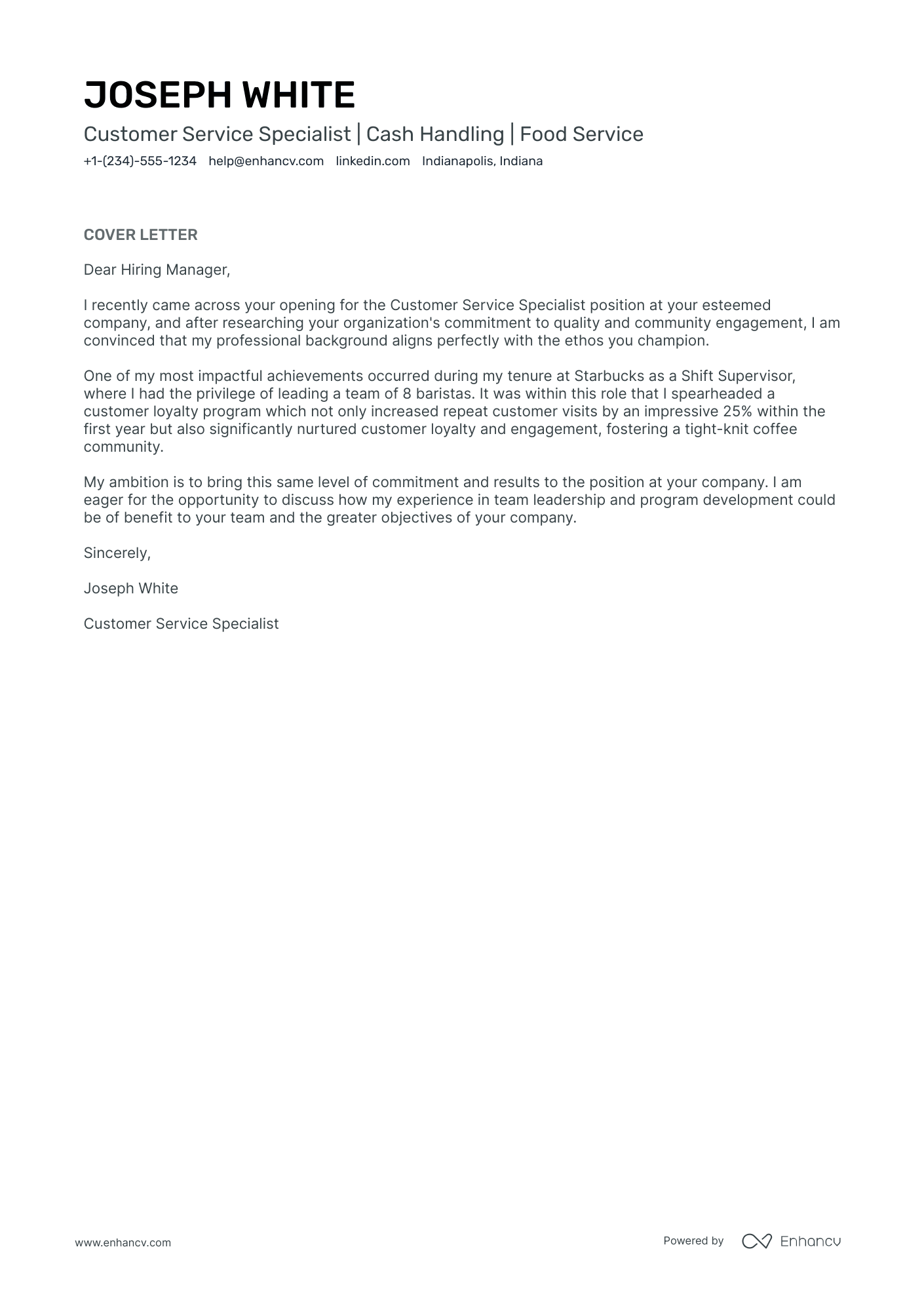 Ice Cream Server Resume Example