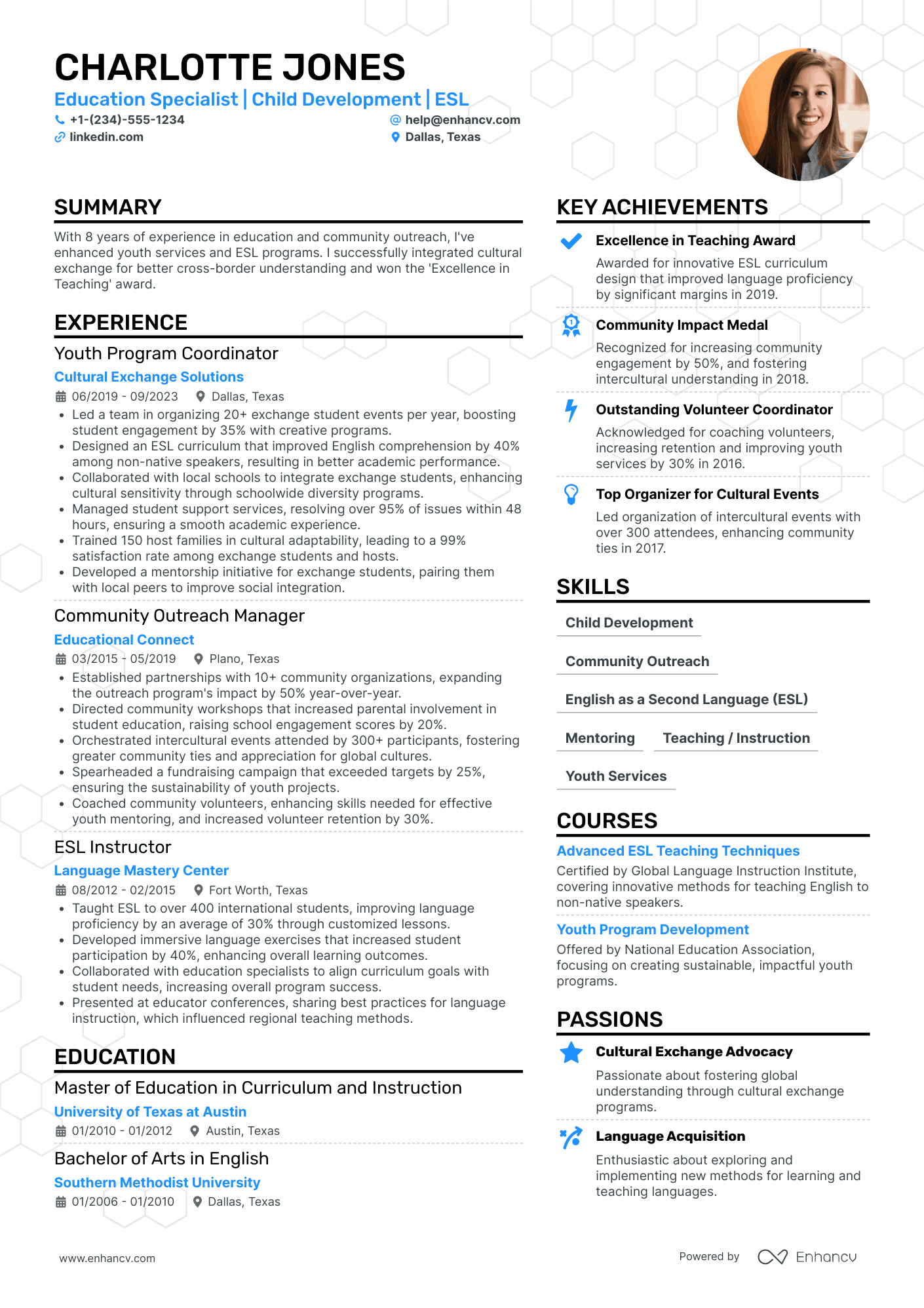 High School Student Volunteer Resume Example