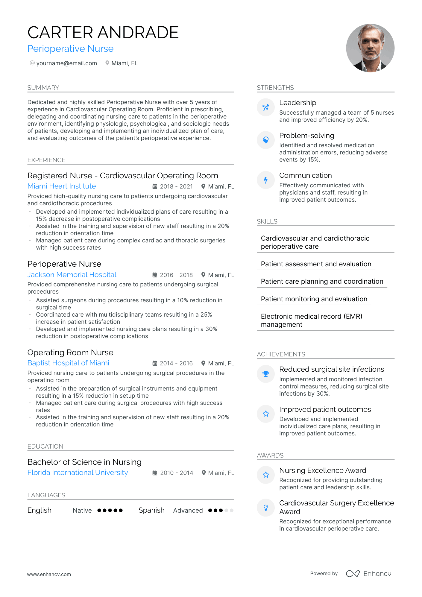 Perioperative Nurse Resume Example