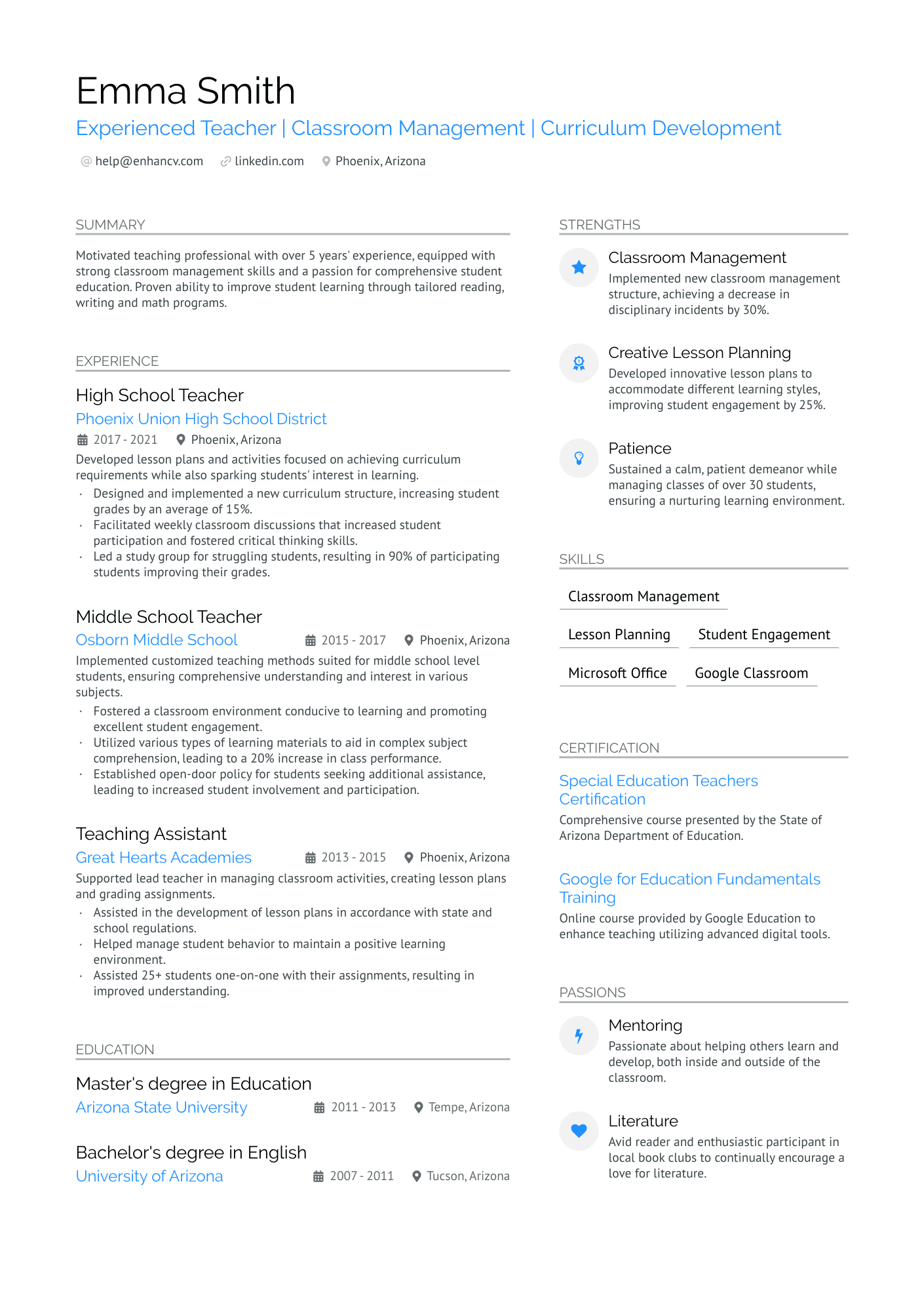 New Substitute Teacher Resume Example