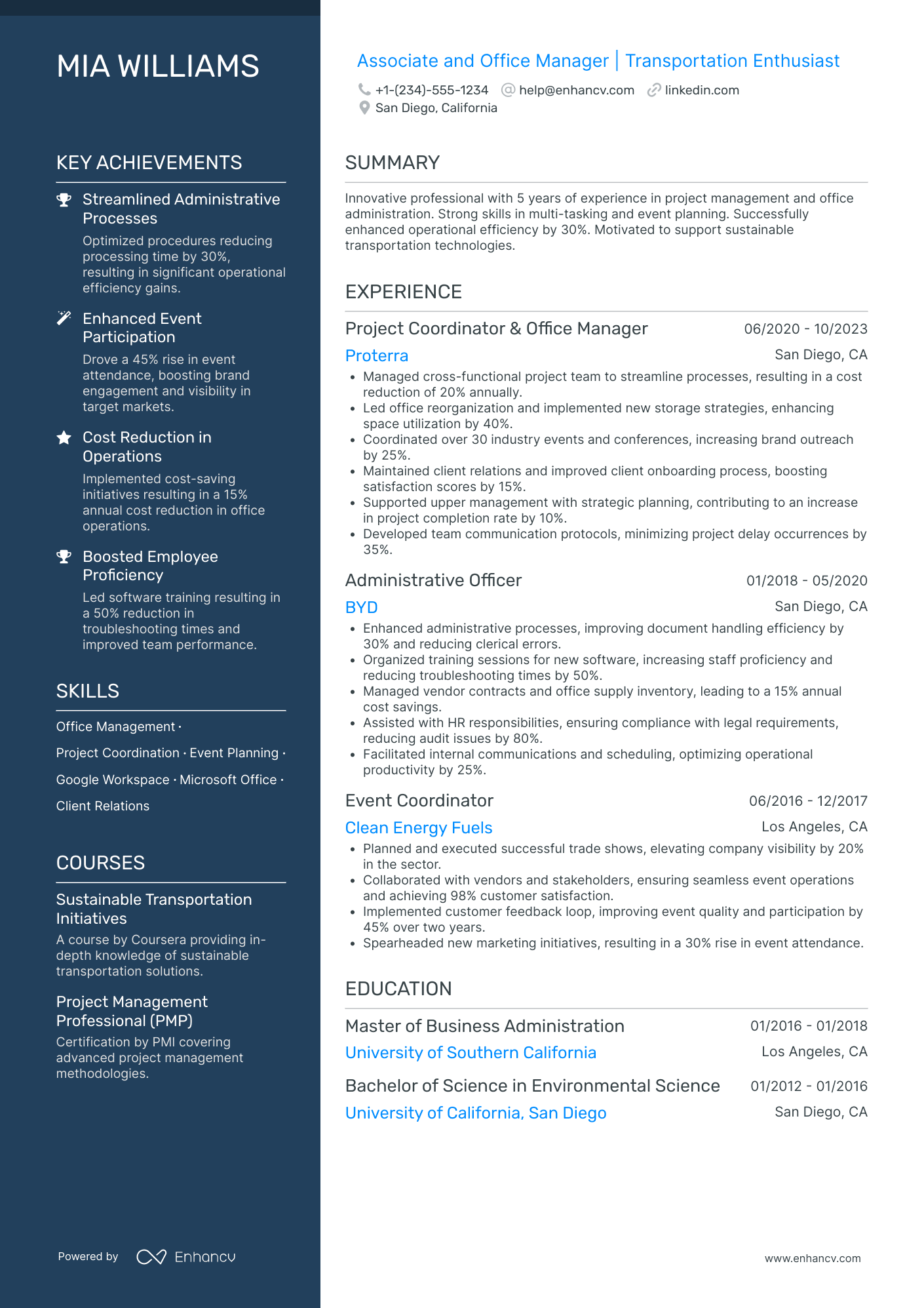Creative Office Manager Resume Example