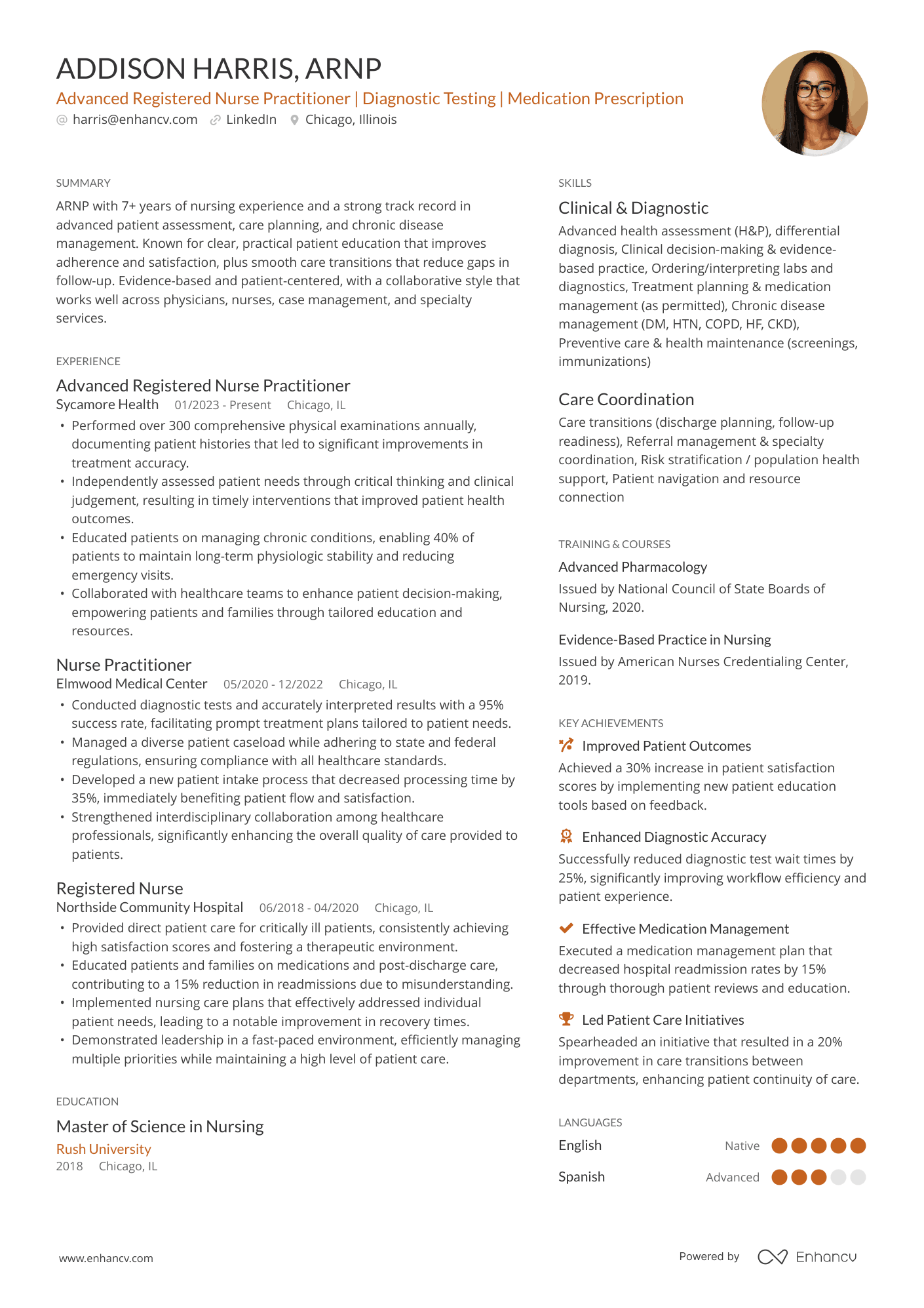 Nurse Practitioner Resume Example