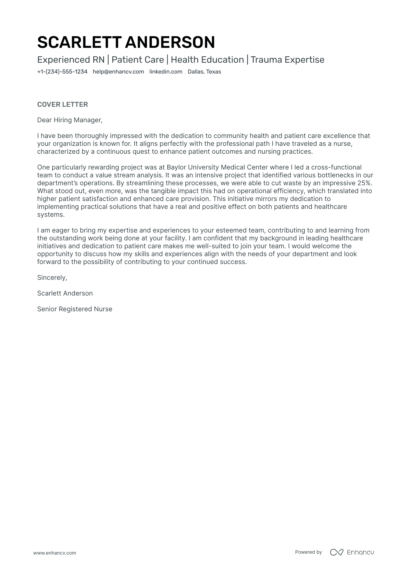 Staff Nurse Resume Example
