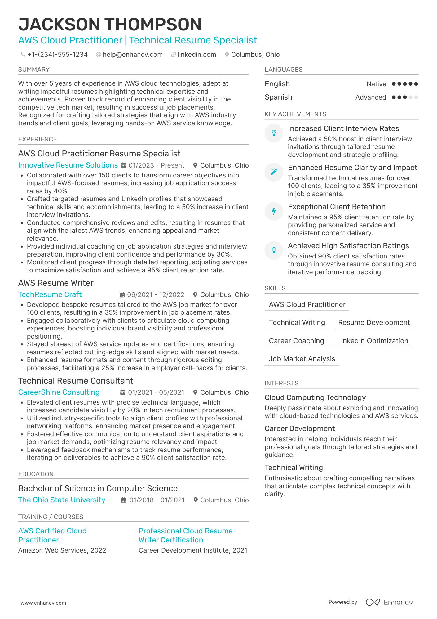 AWS Cloud Practitioner Resume Resume Example