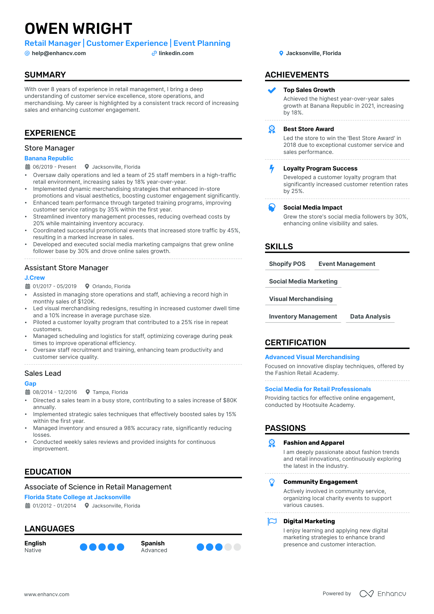 Sales Associate Resume Example