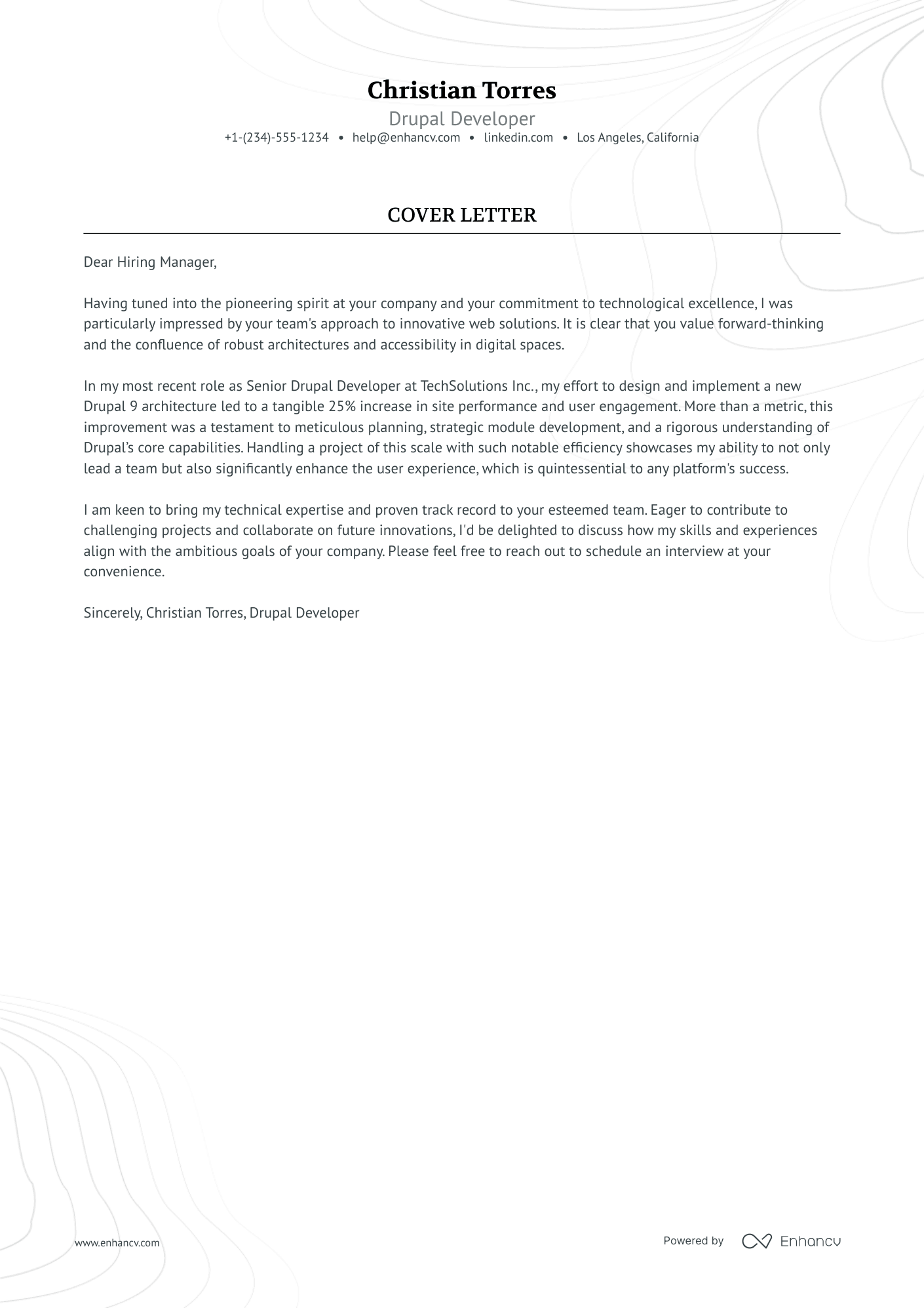 Drupal Developer Resume Example
