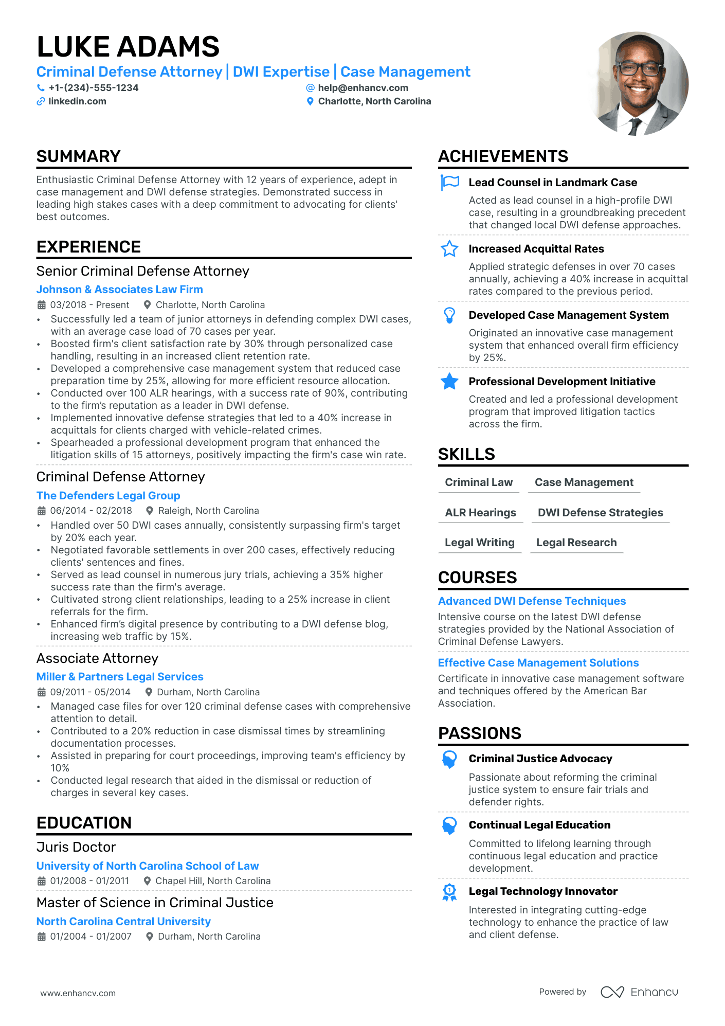 Criminal Lawyer Resume Example