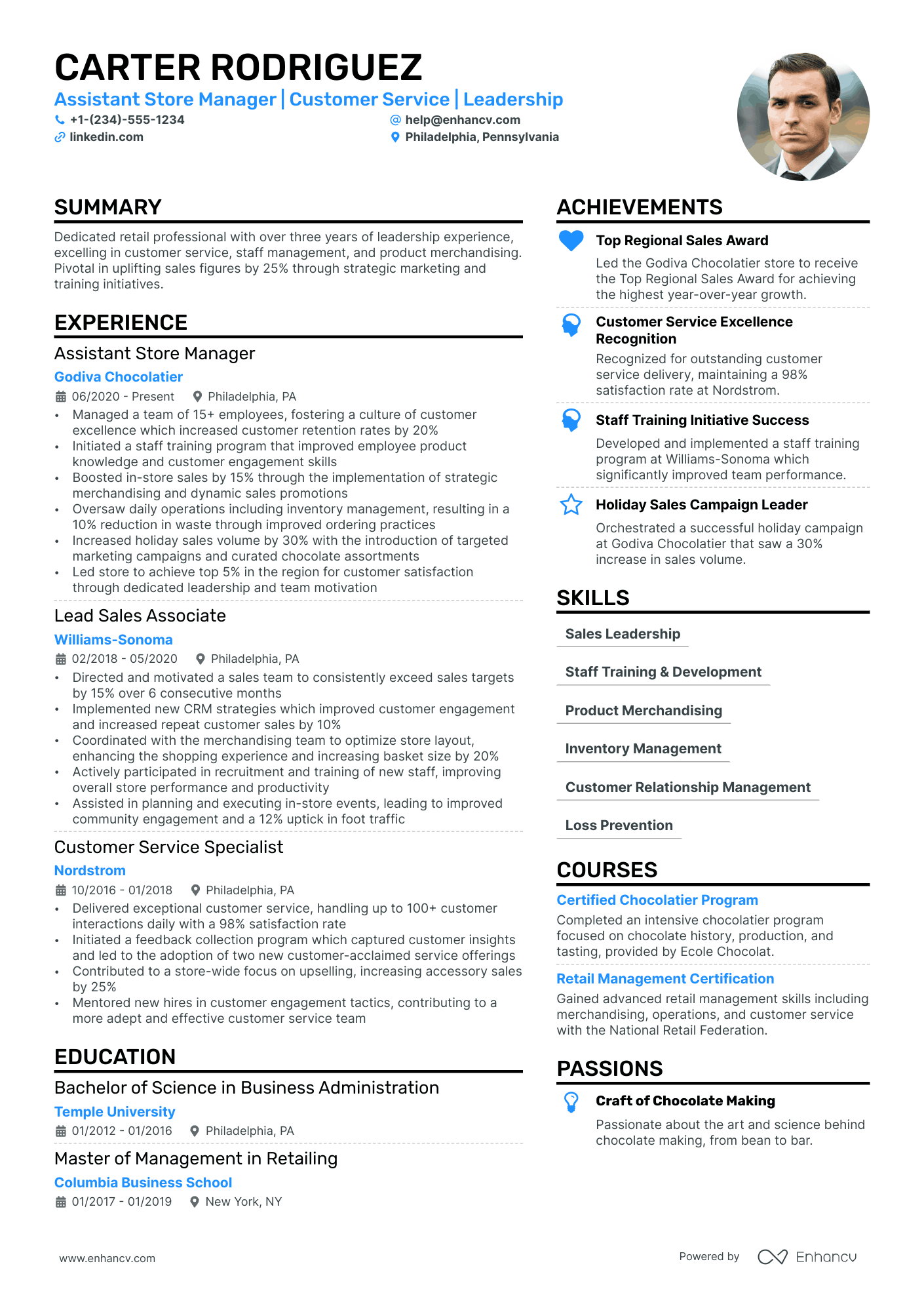Deputy Manager Resume Example