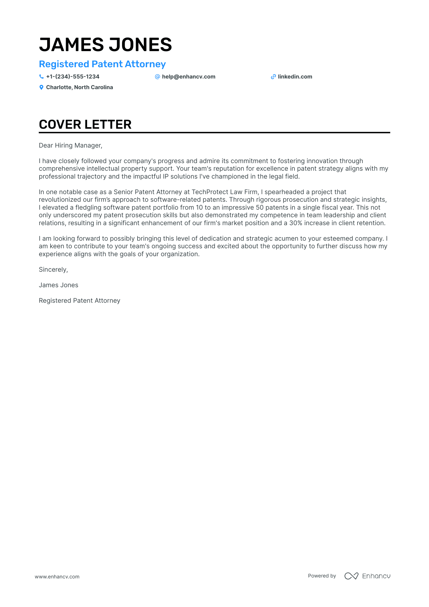 Patent Lawyer Resume Example