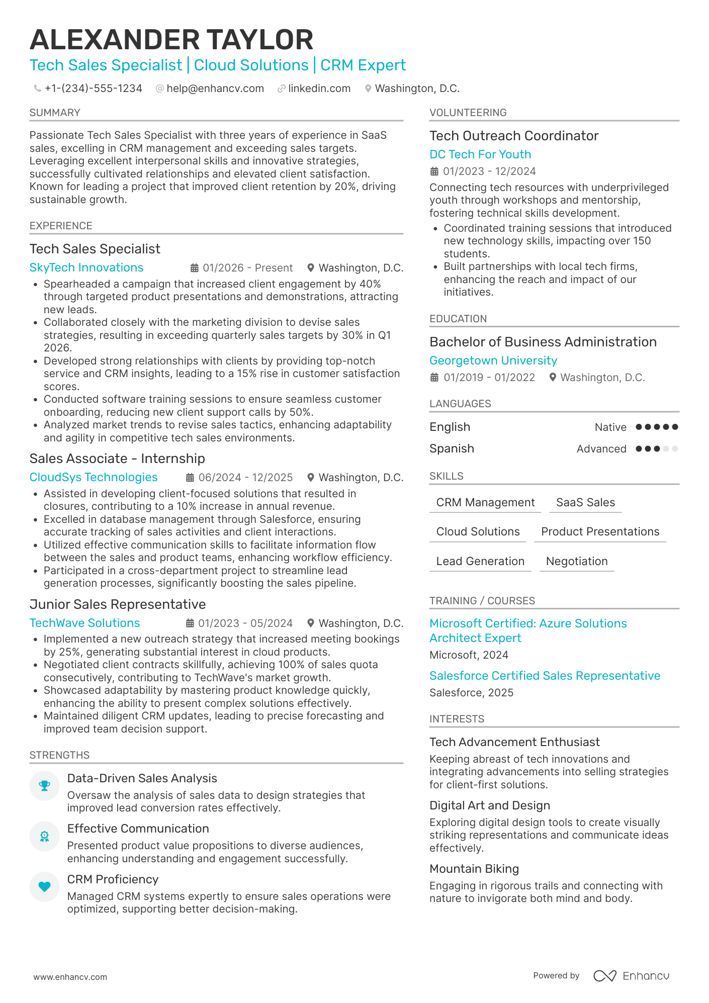 Tech Sales Associate Resume Example