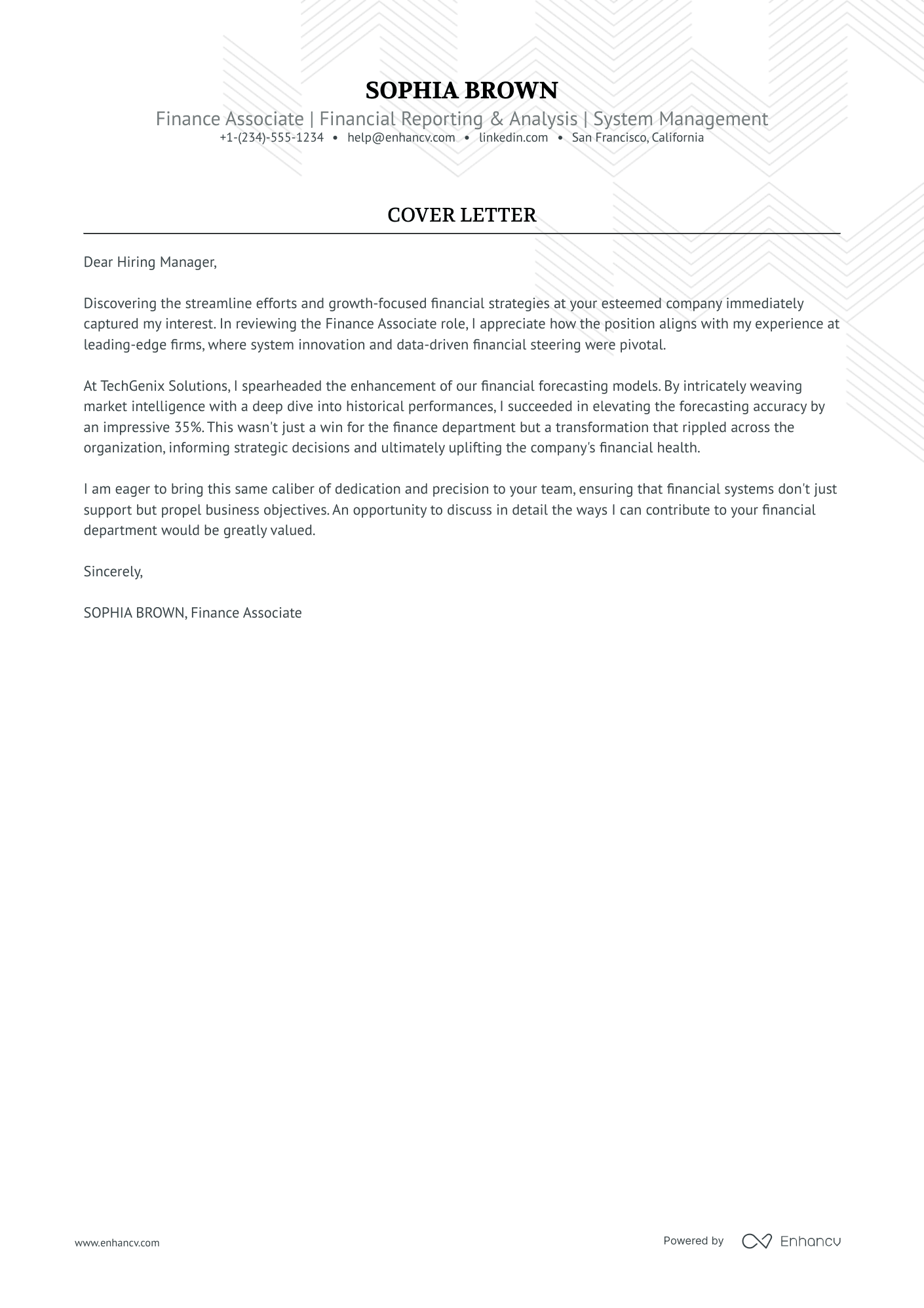 Finance Associate Resume Example