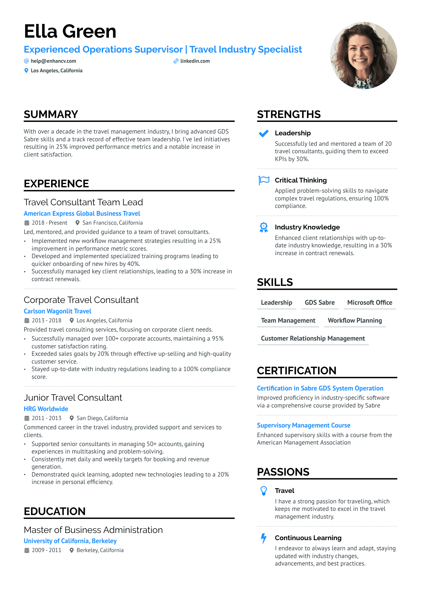 Operations Supervisor Resume Example