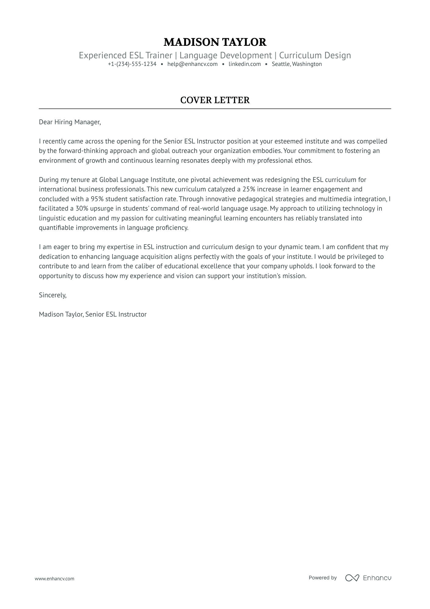 Freelance Trainer Resume Example
