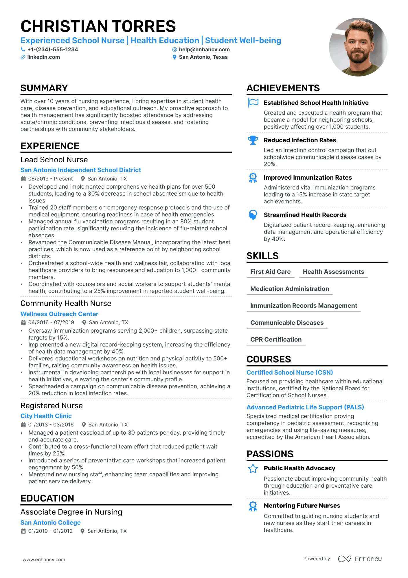 School Nurse Resume Example