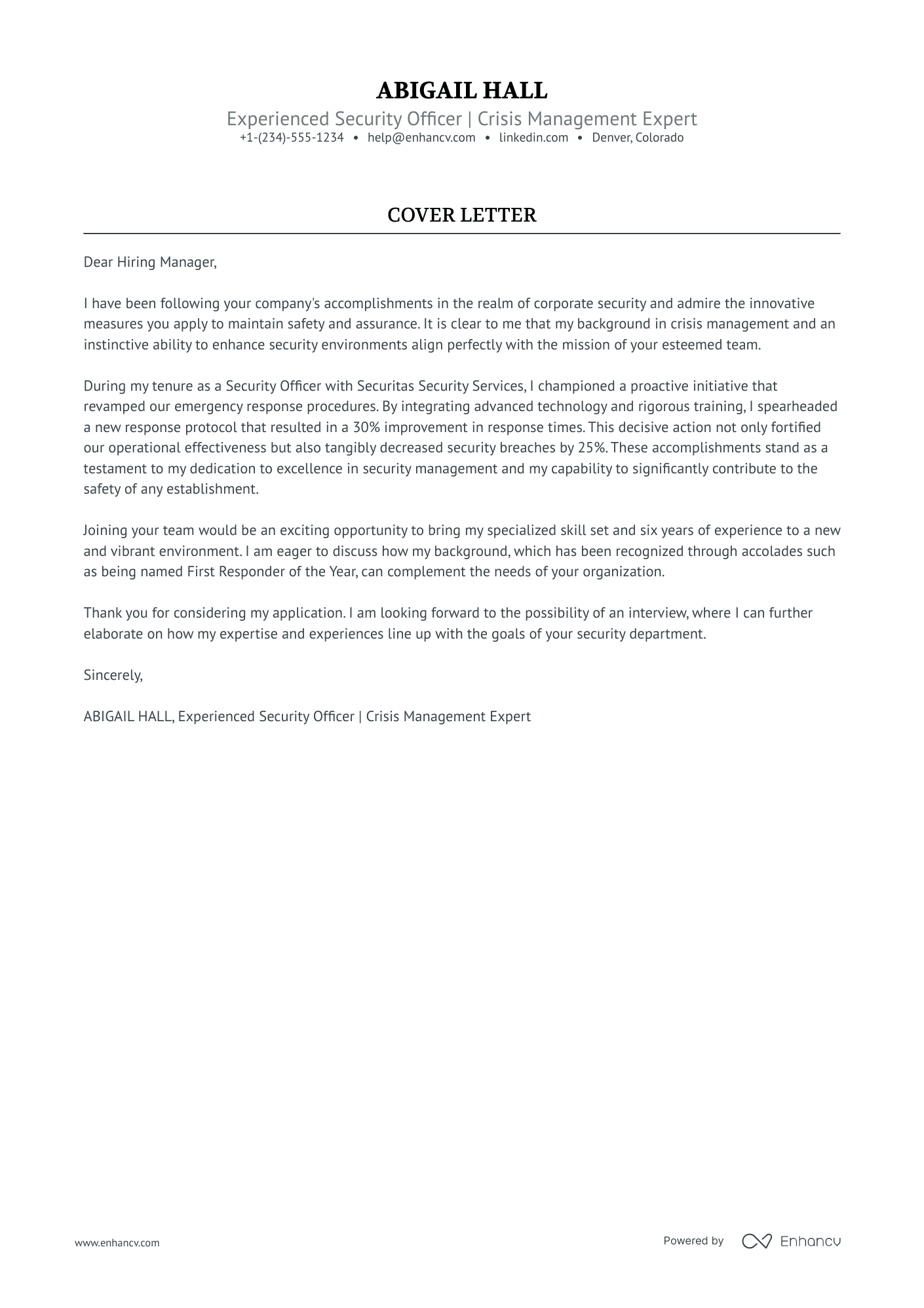 Campus Police Officer Resume Example