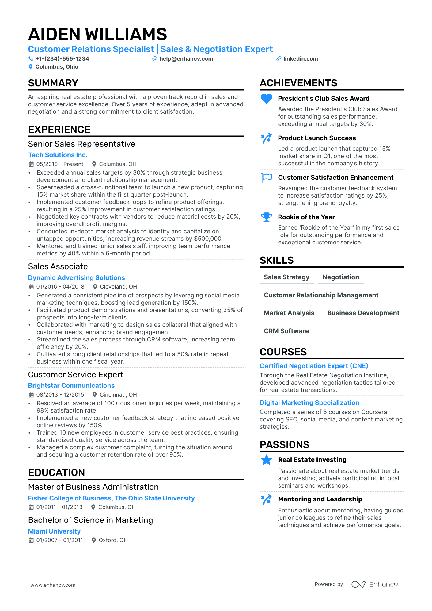 Realtor Resume Example