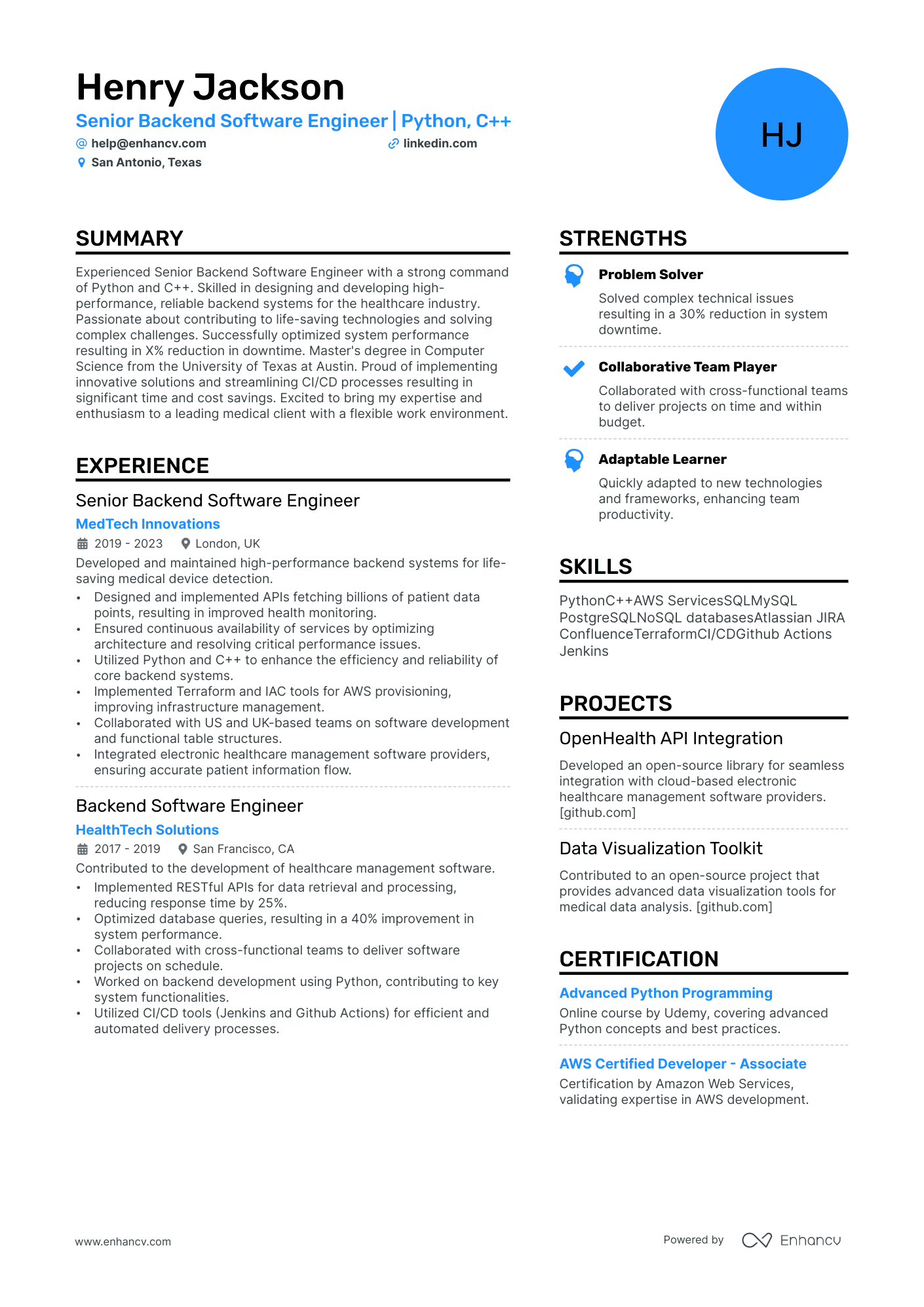 Senior Mechanical Engineer Resume Example