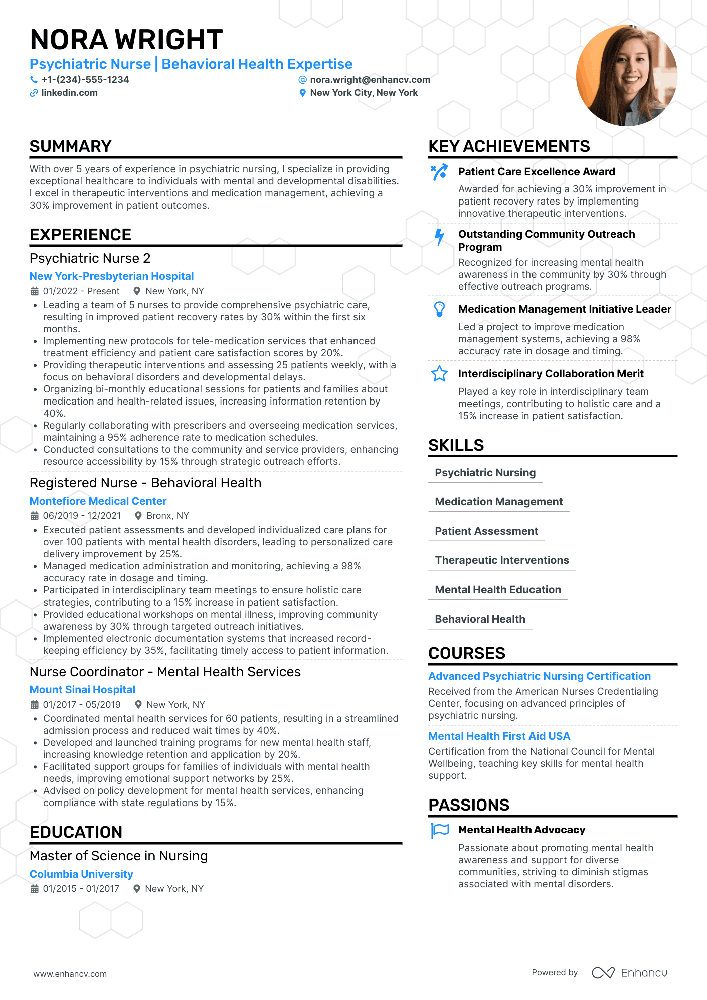 Psychiatric Nurse Resume Example