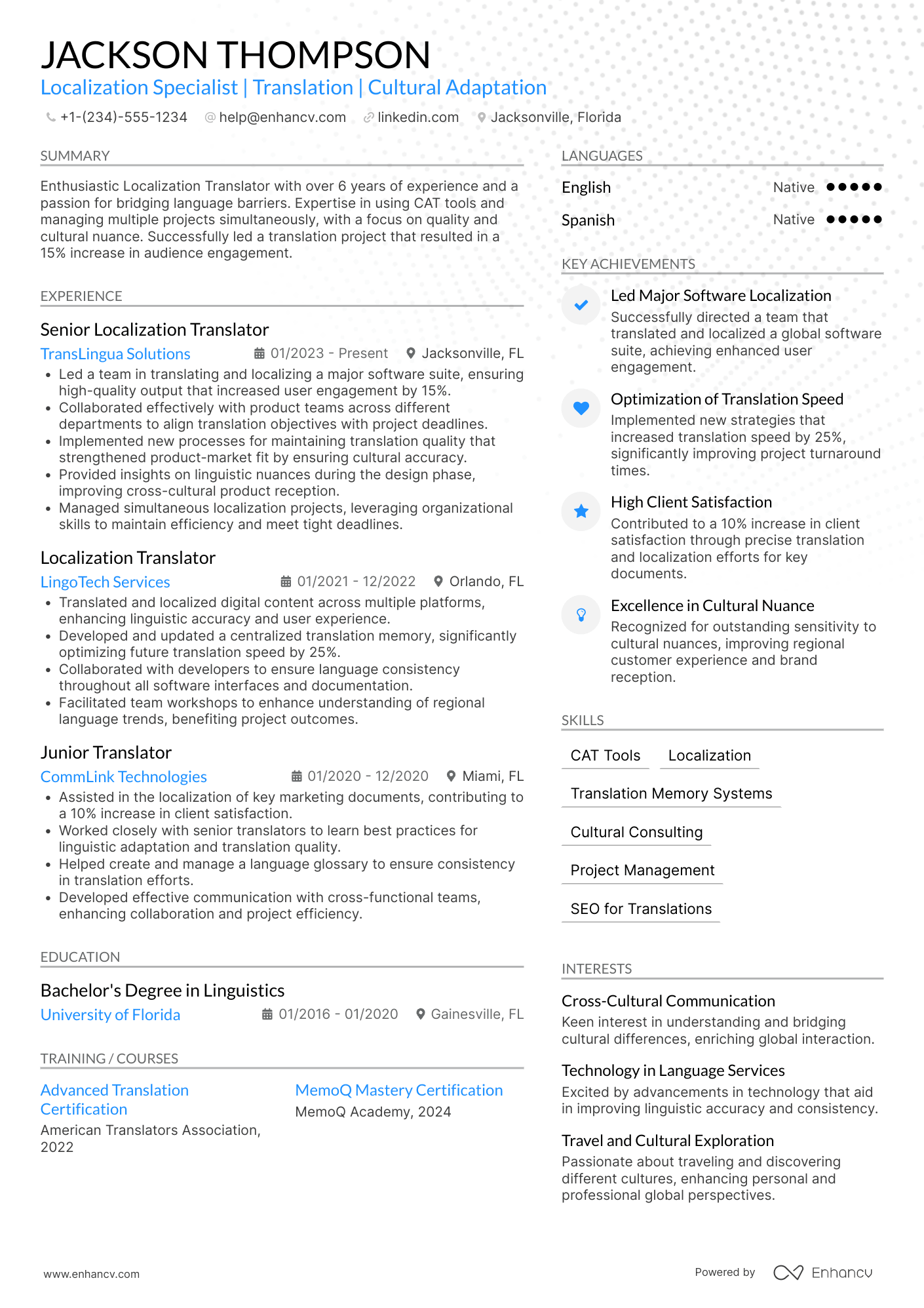 Localization Translator Resume Example