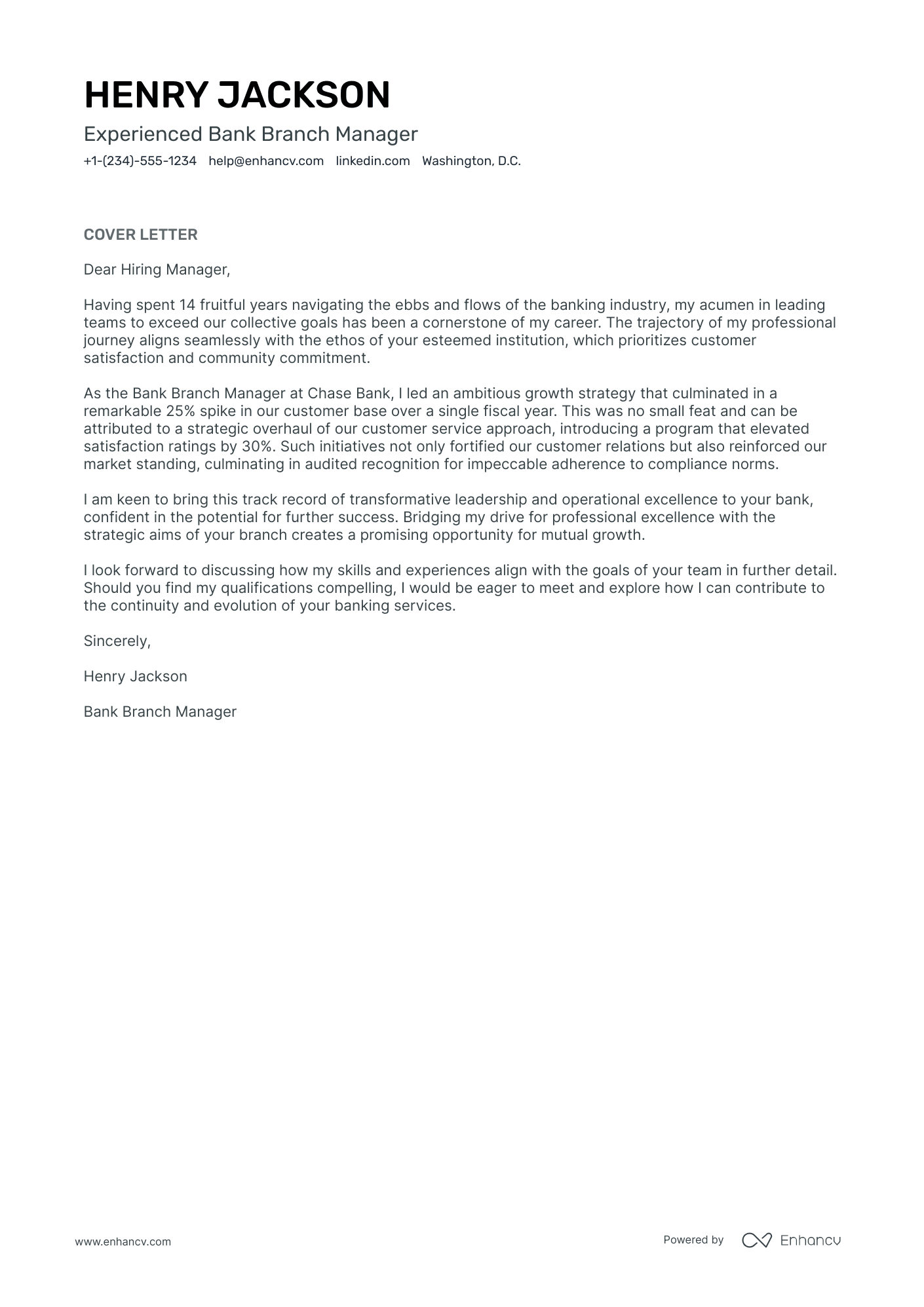 Bank Branch Manager Resume Example