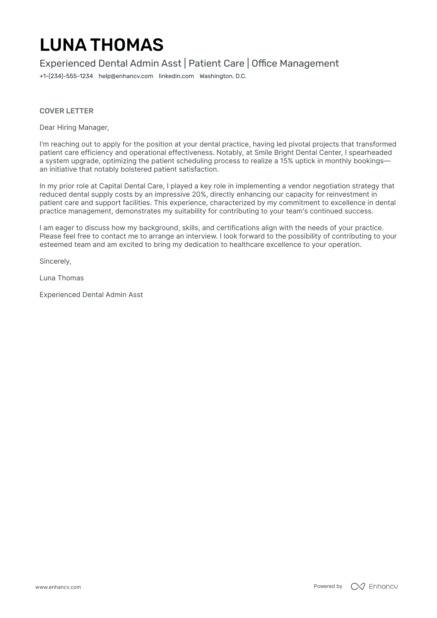 Dental Administrative Assistant Resume Example