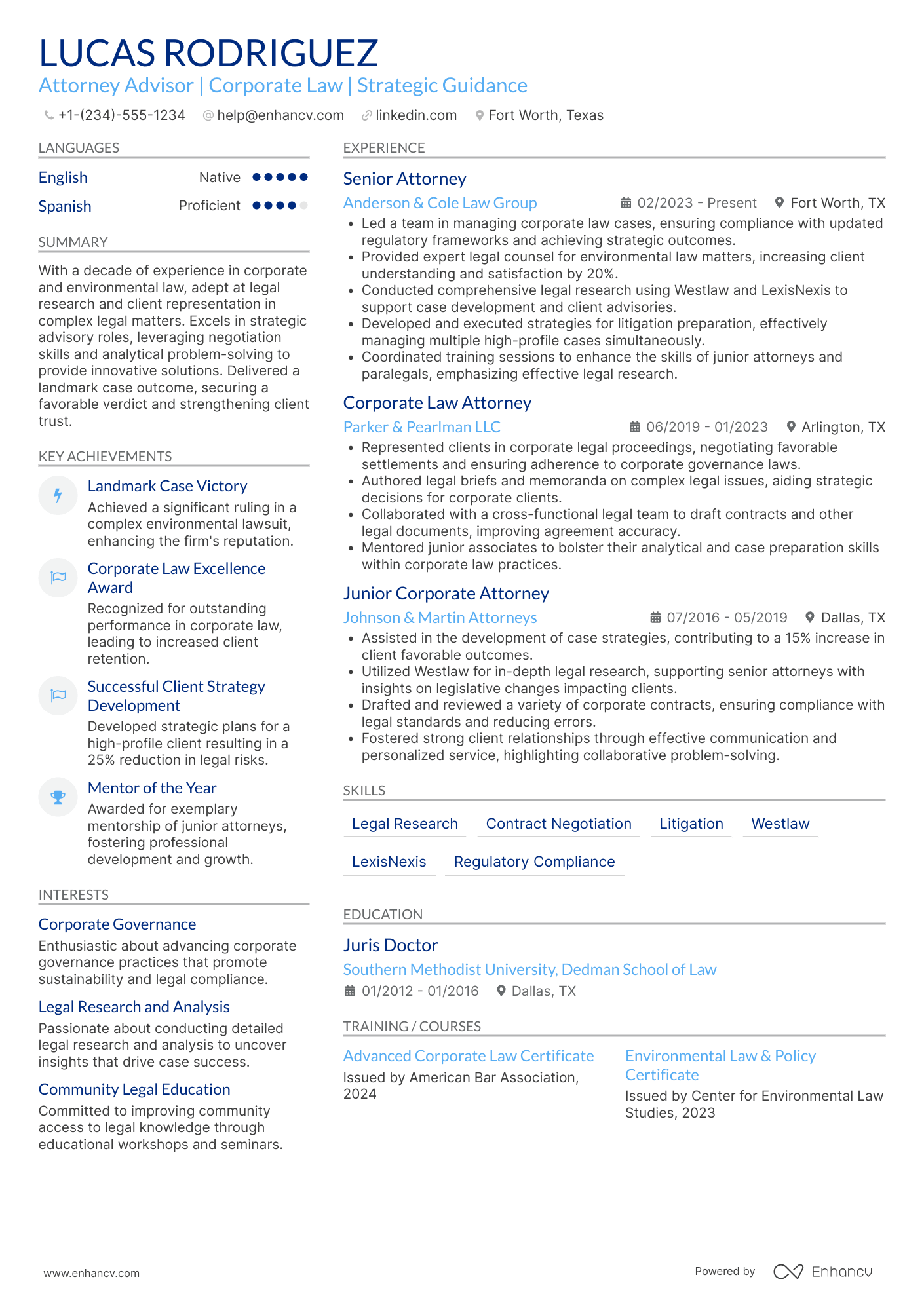 Attorney Advisor Resume Example