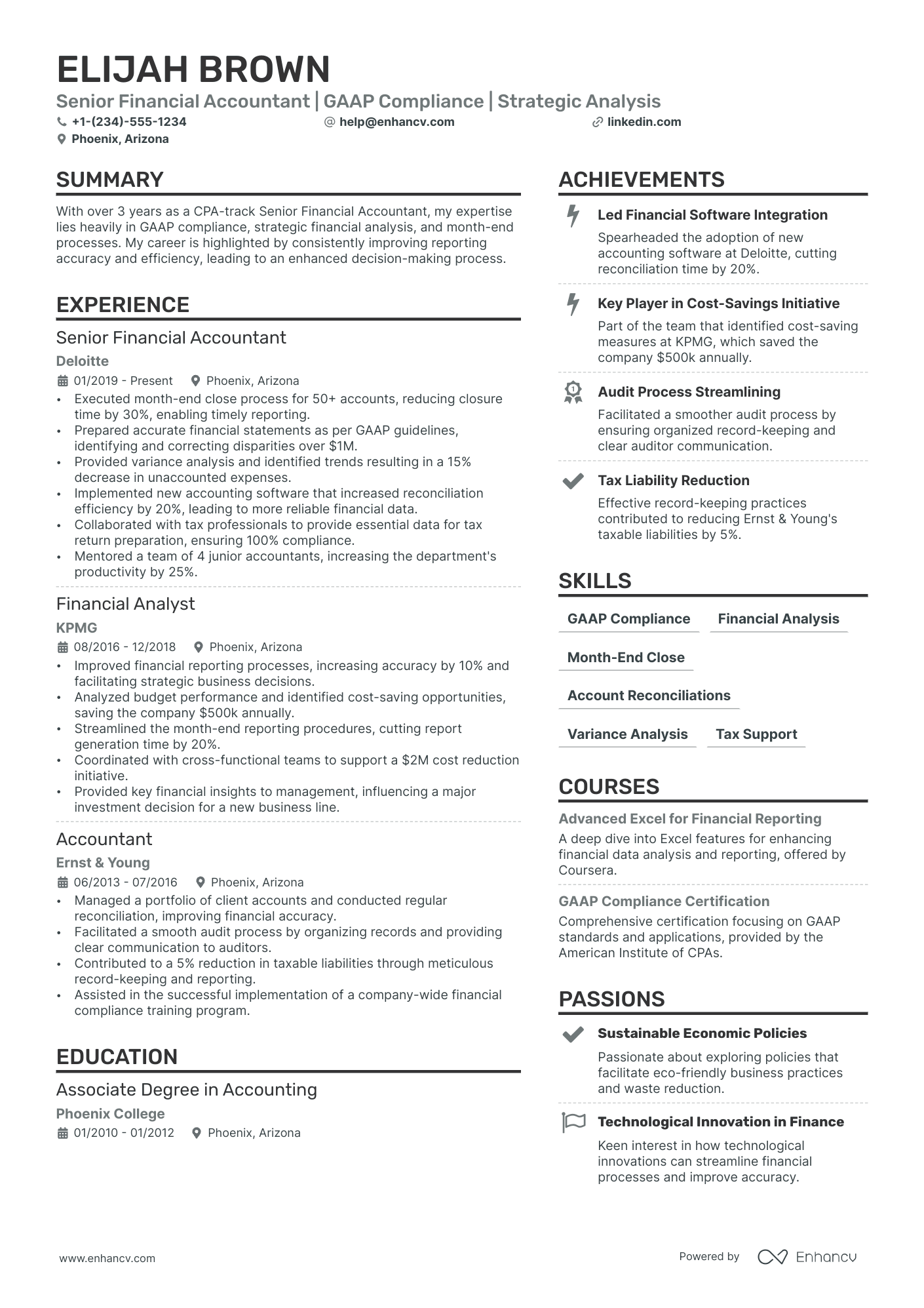 Financial Accounting Resume Example